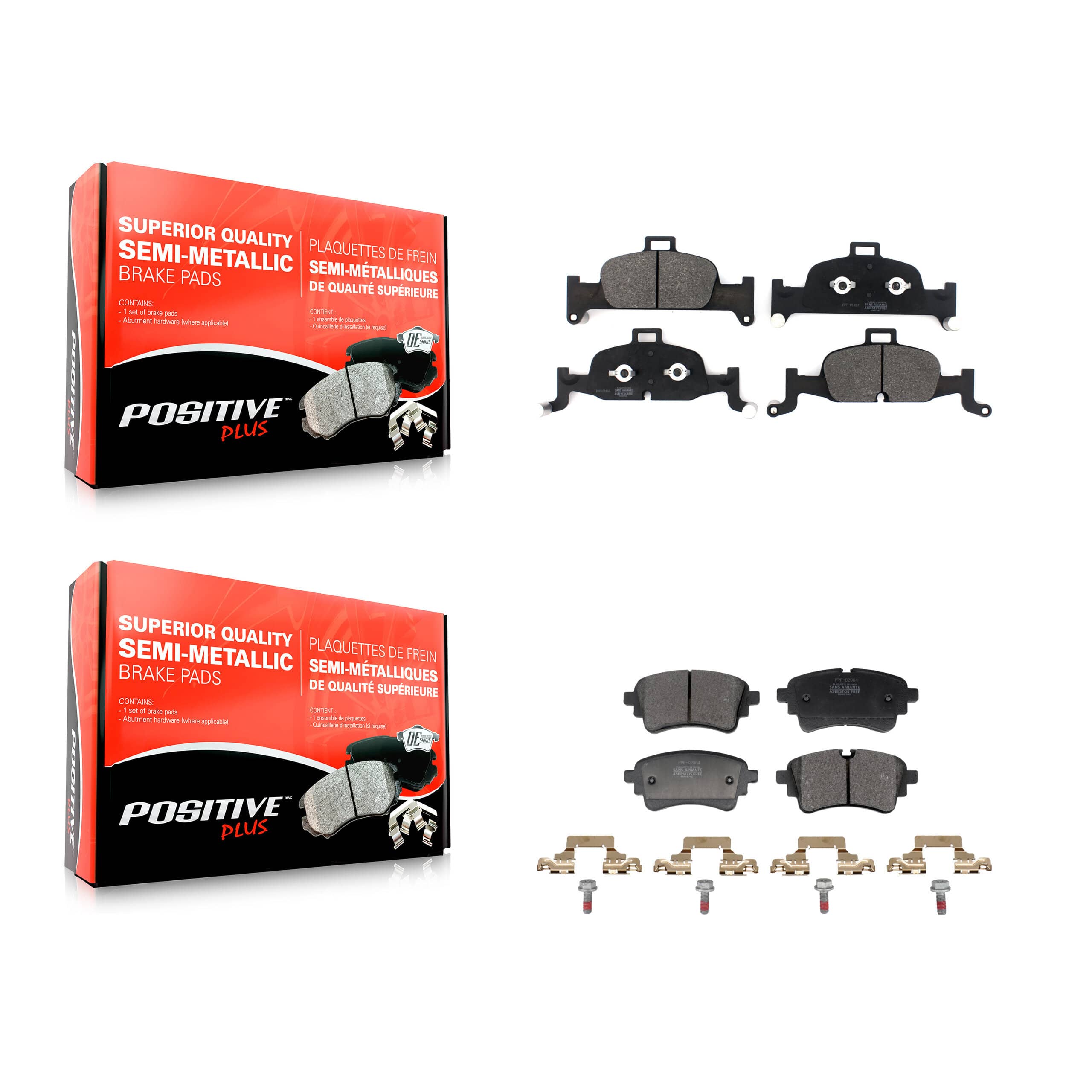 Positive Plus - KPF-100789 - Front and Rear Disc Brake Pad Kits