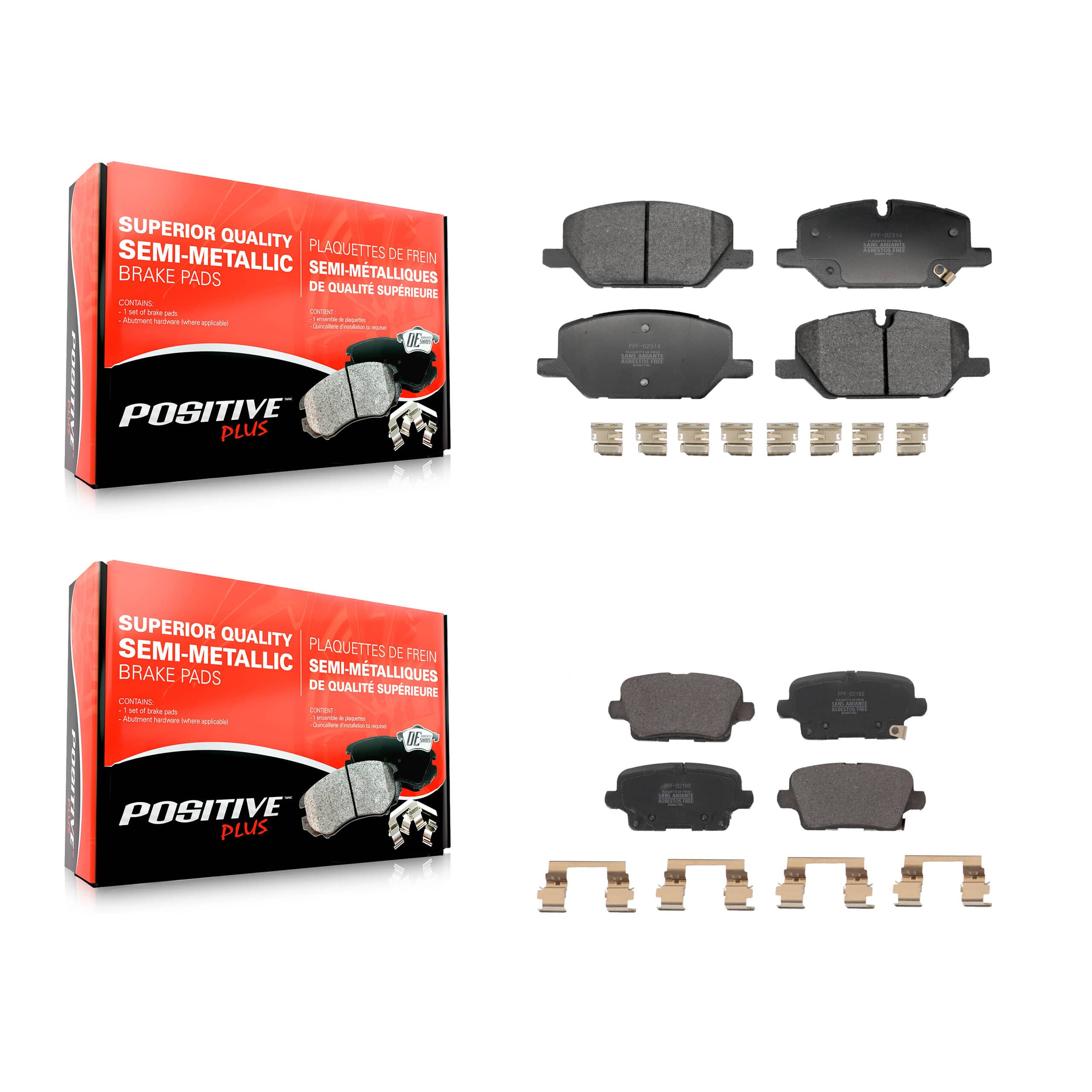 Positive Plus - KPF-100791 - Front and Rear Disc Brake Pad Kits
