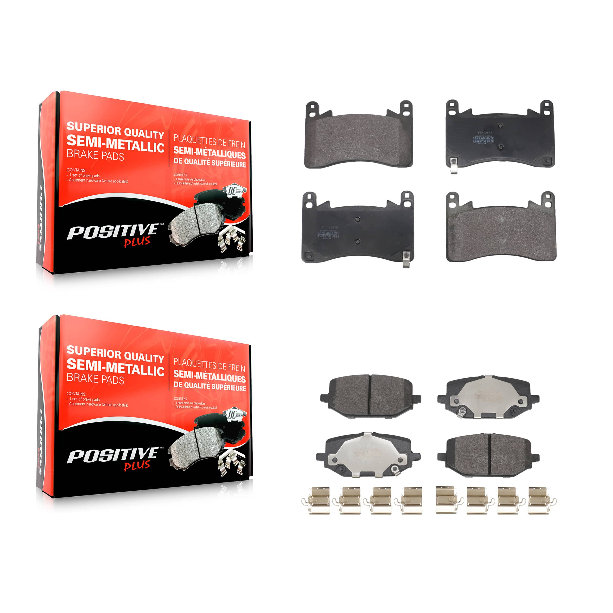 Positive Plus - KPF-100807 - Front and Rear Disc Brake Pad Kits