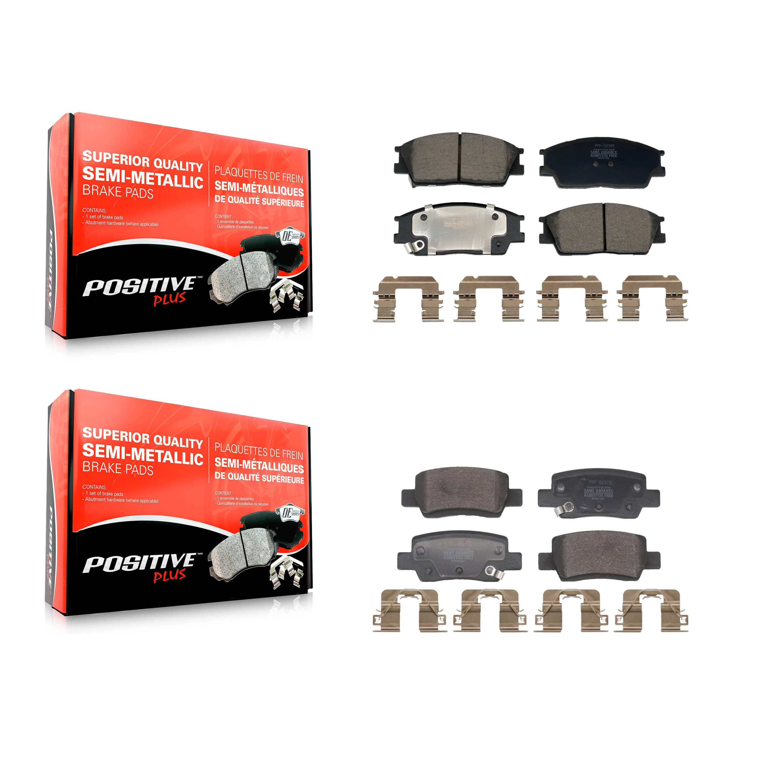 Positive Plus - KPF-100824 - Front and Rear Disc Brake Pad Kits