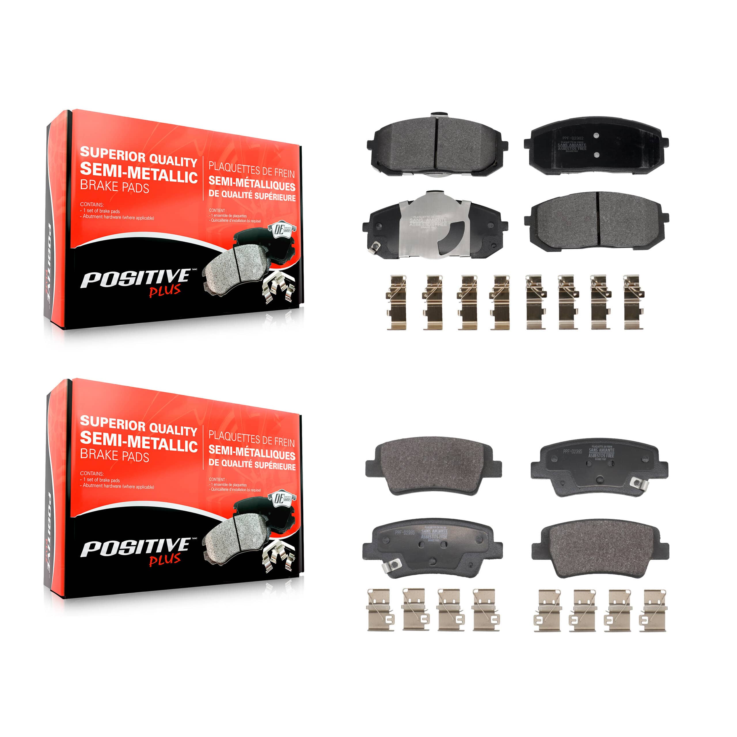 Positive Plus - KPF-100826 - Front and Rear Disc Brake Pad Kits