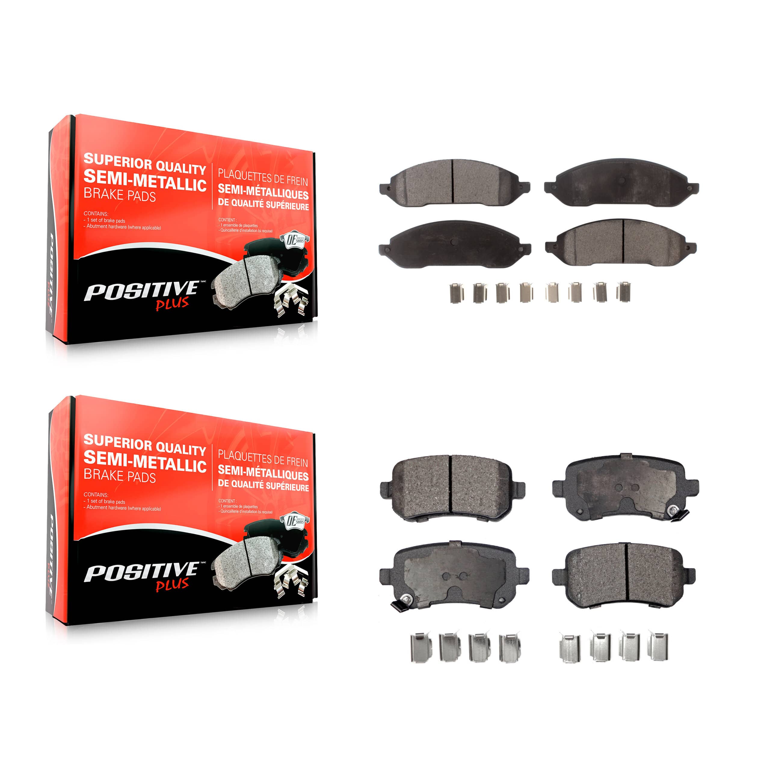 Positive Plus - KPF-100828 - Front and Rear Disc Brake Pad Kits