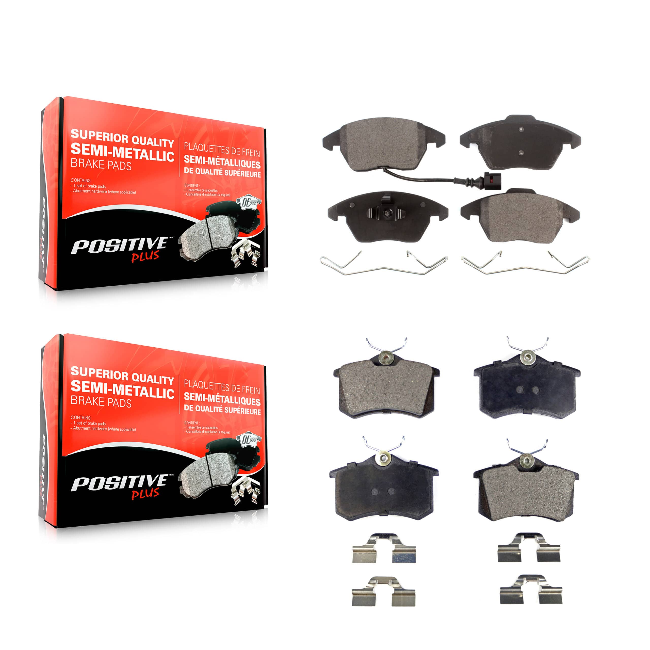 Positive Plus - KPF-100834 - Front and Rear Disc Brake Pad Kits