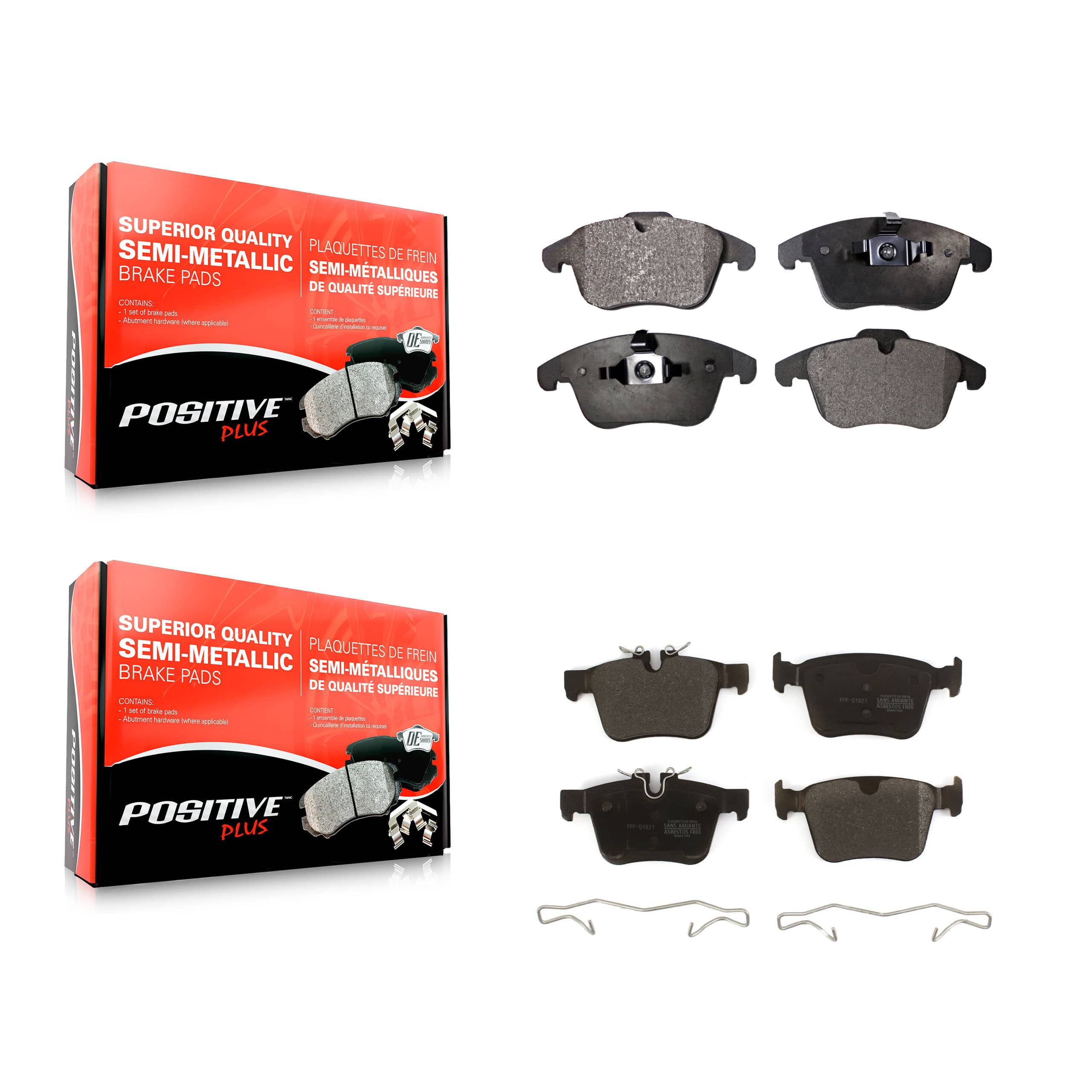 Positive Plus - KPF-100839 - Front and Rear Disc Brake Pad Kits