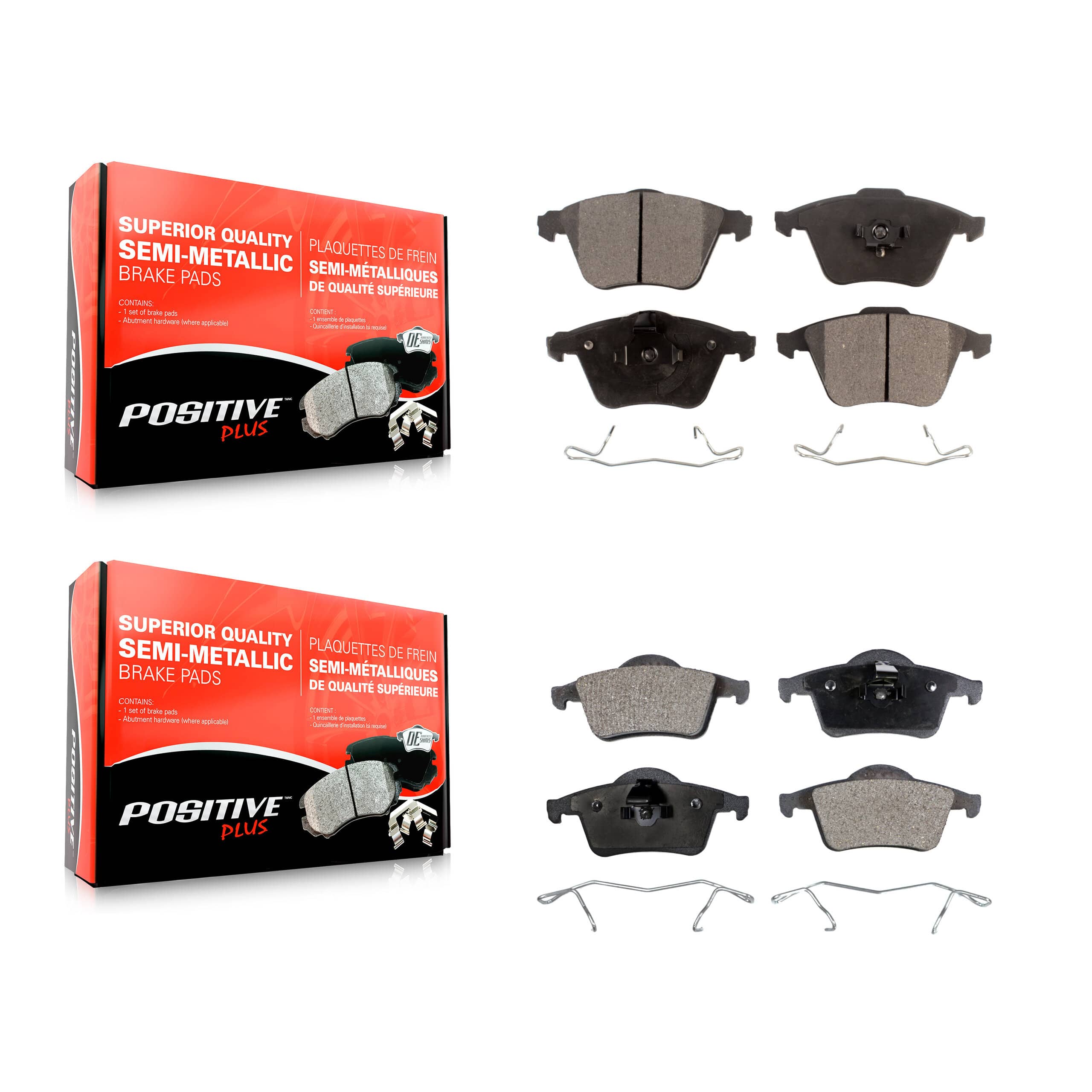 Positive Plus - KPF-100845 - Front and Rear Disc Brake Pad Kits