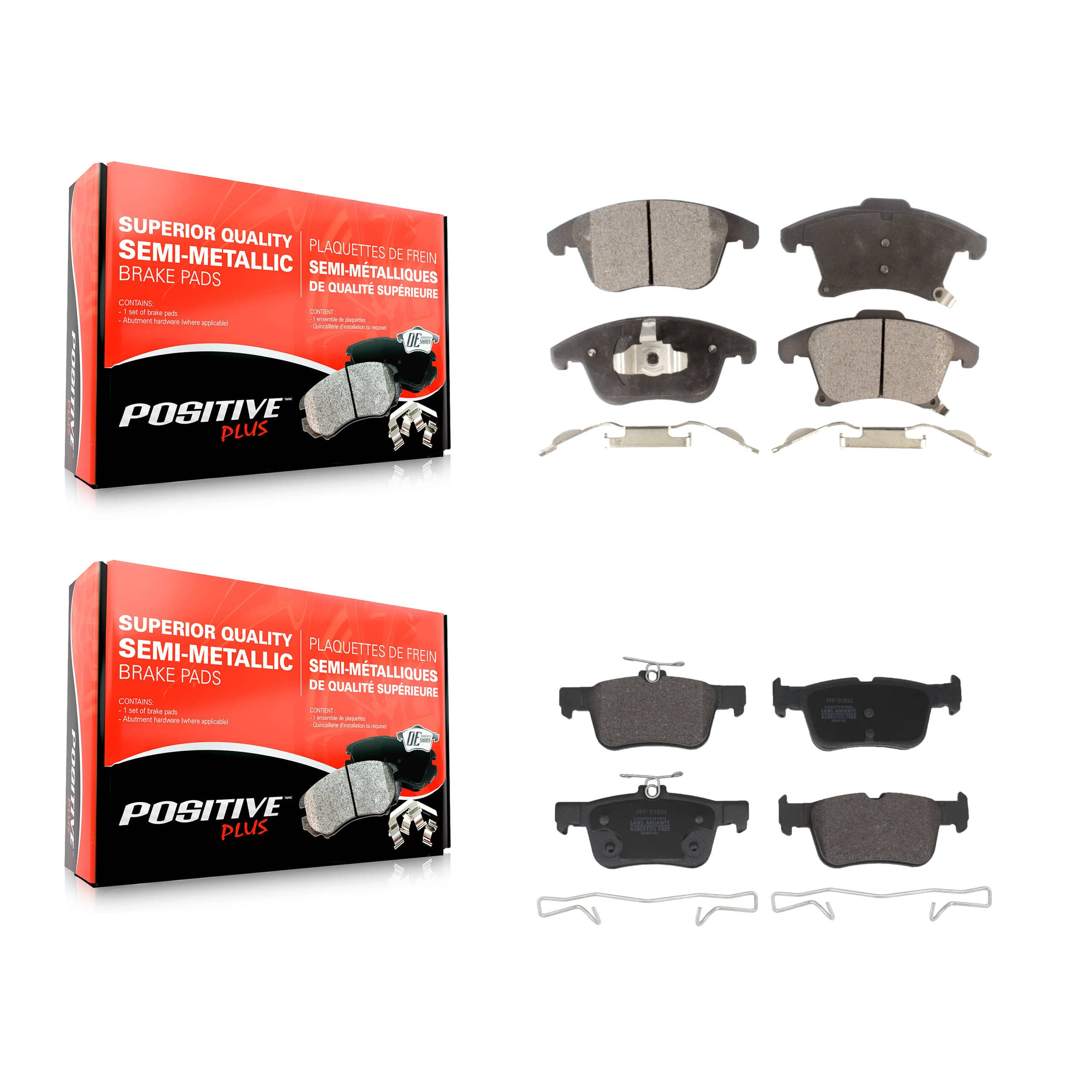 Positive Plus - KPF-100847 - Front and Rear Disc Brake Pad Kits