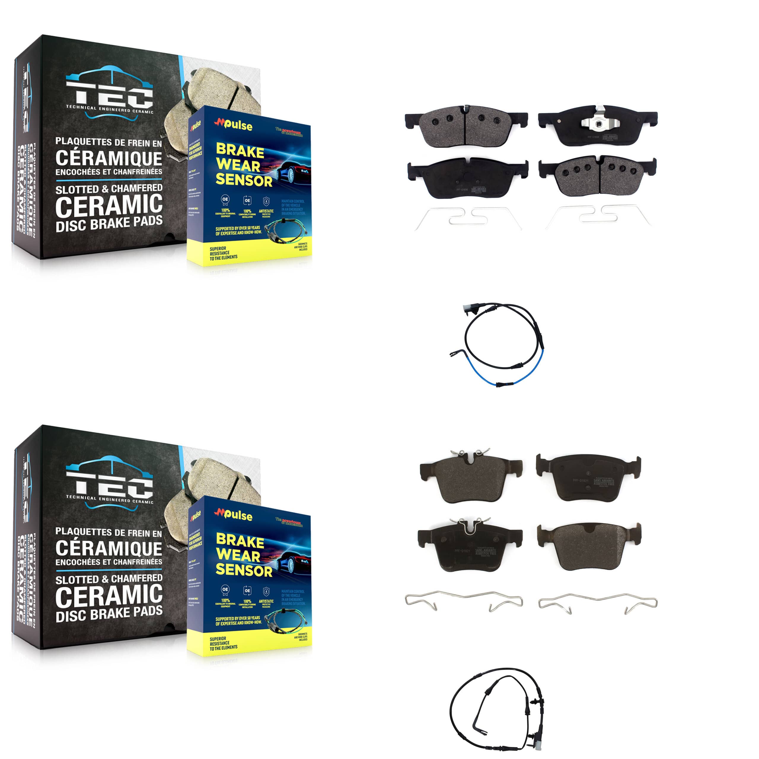 Positive Plus - KPW-100004 - Front and Rear Disc Brake Pad Kits