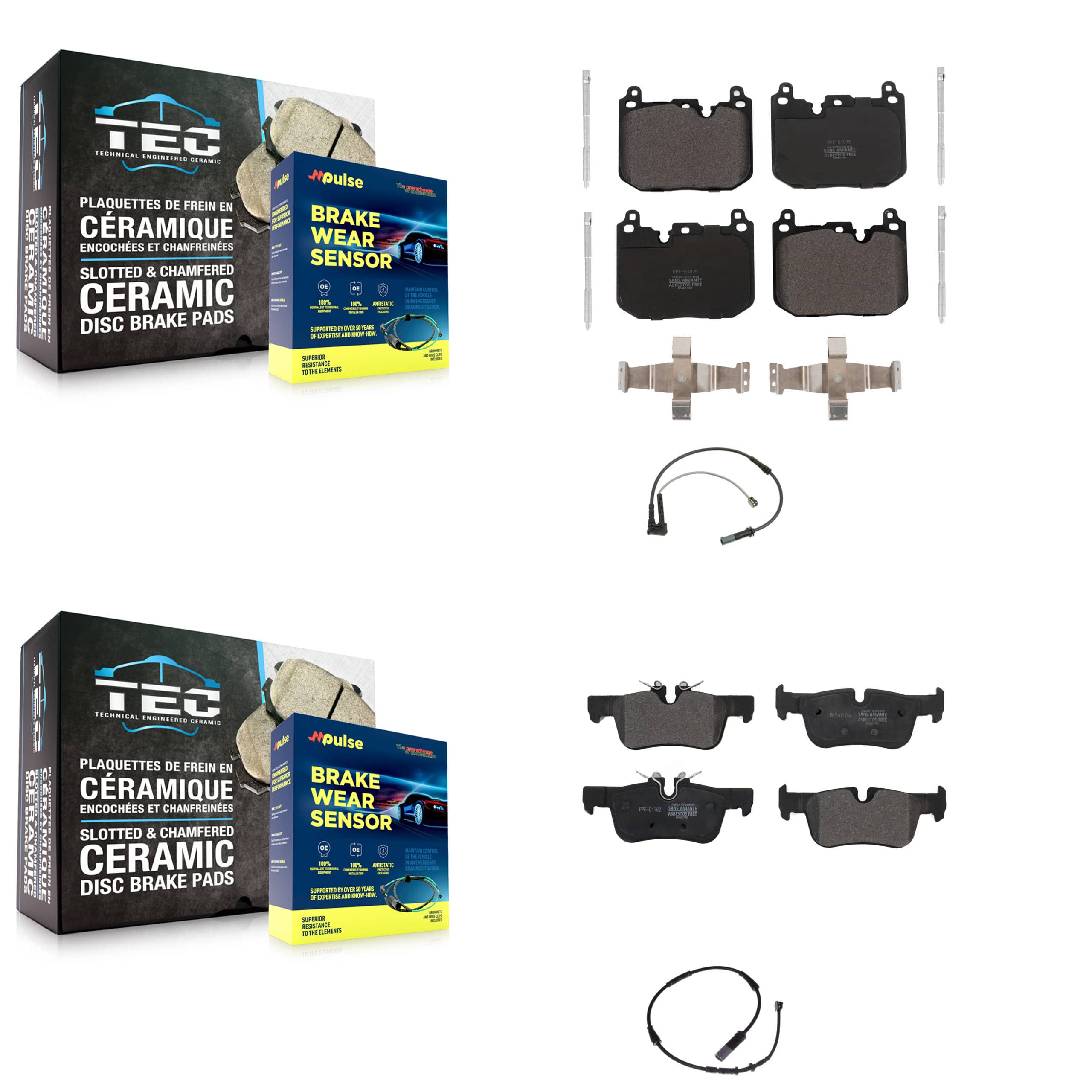Positive Plus - KPW-100017 - Front and Rear Disc Brake Pad Kits