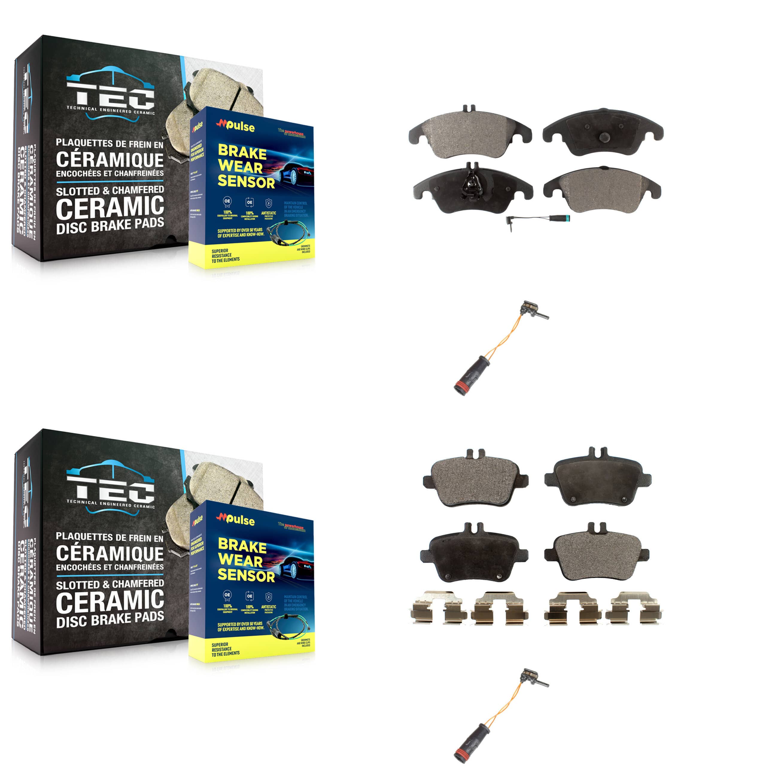 Positive Plus - KPW-100021 - Front and Rear Disc Brake Pad Kits