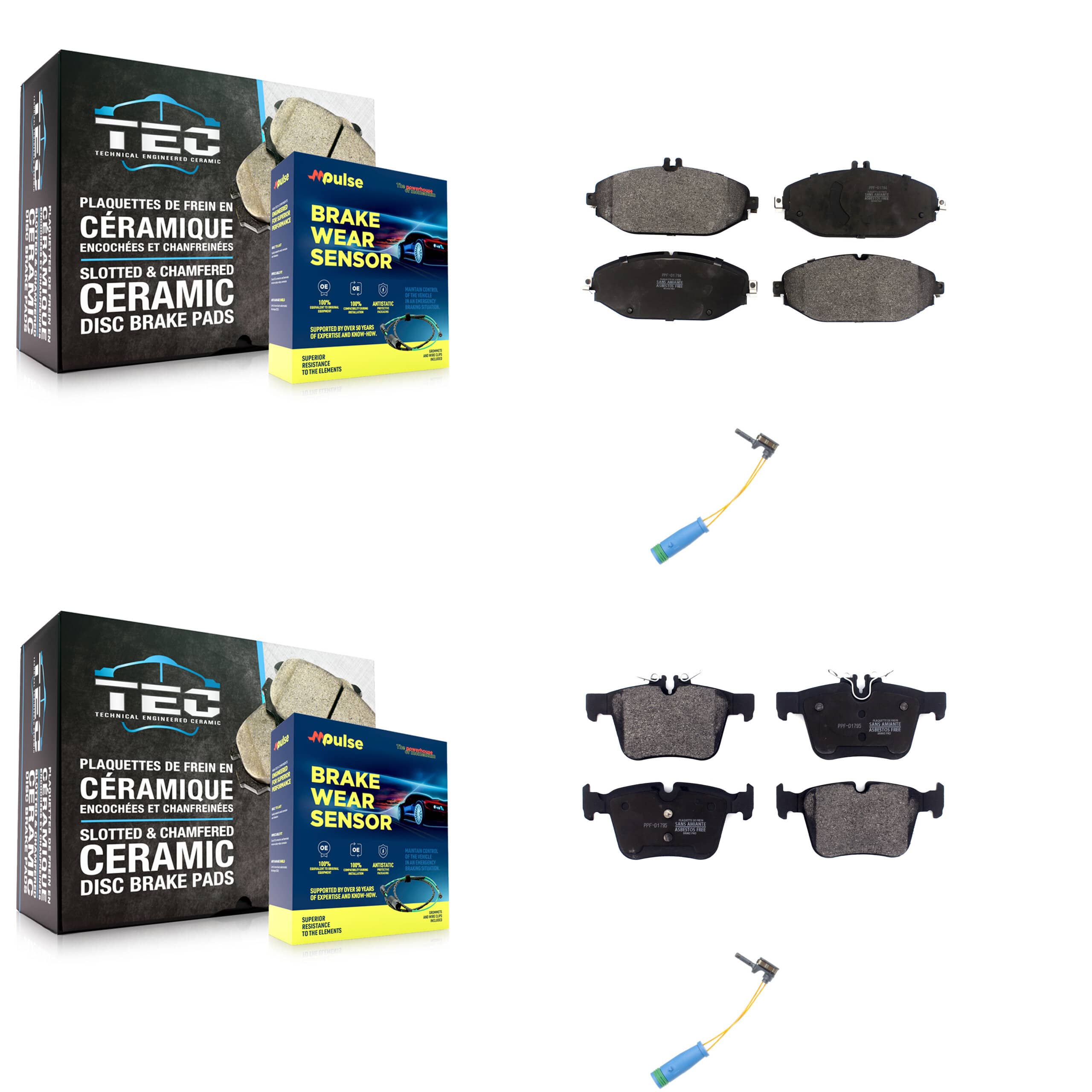 Positive Plus - KPW-100024 - Front and Rear Disc Brake Pad Kits