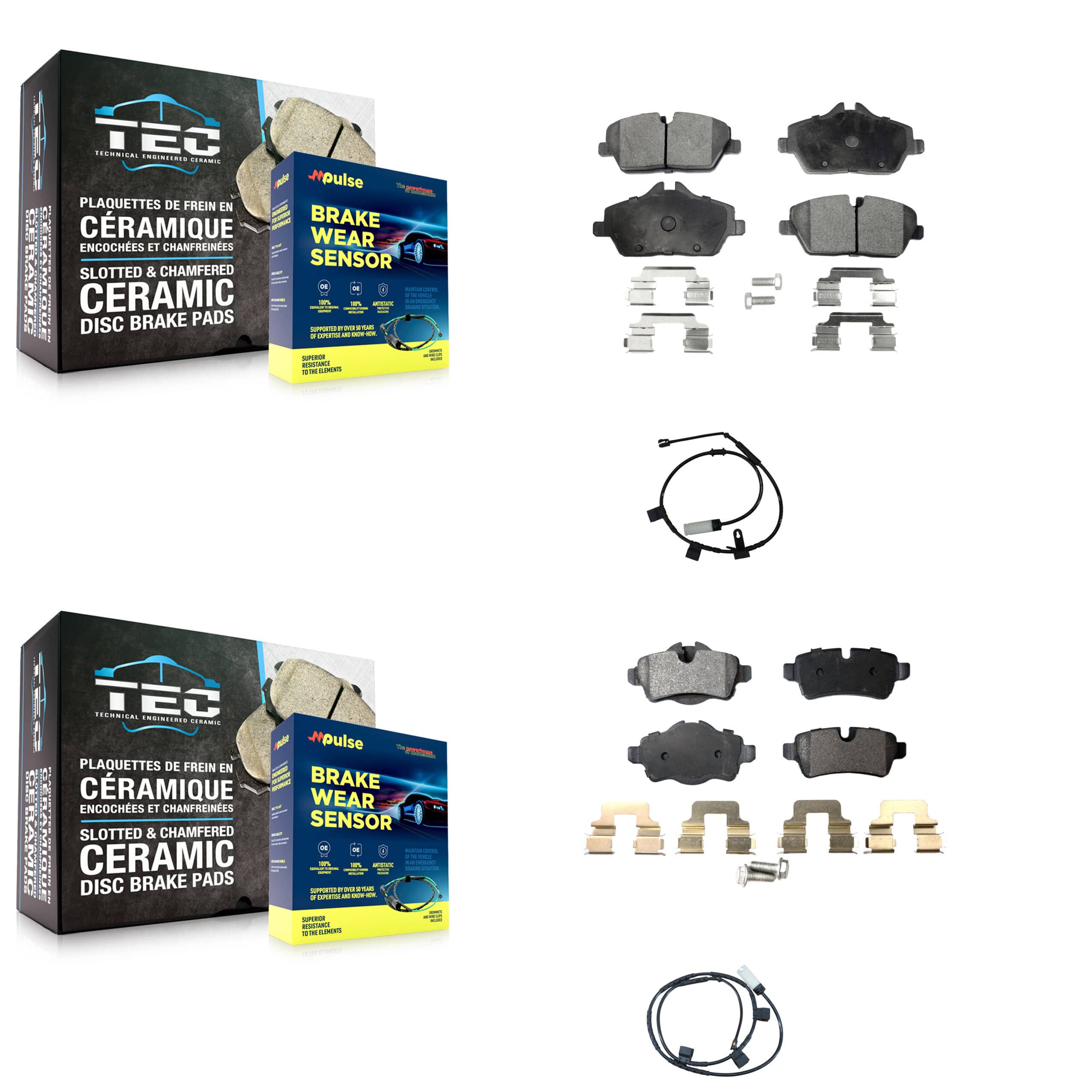 Positive Plus - KPW-100032 - Front and Rear Disc Brake Pad Kits