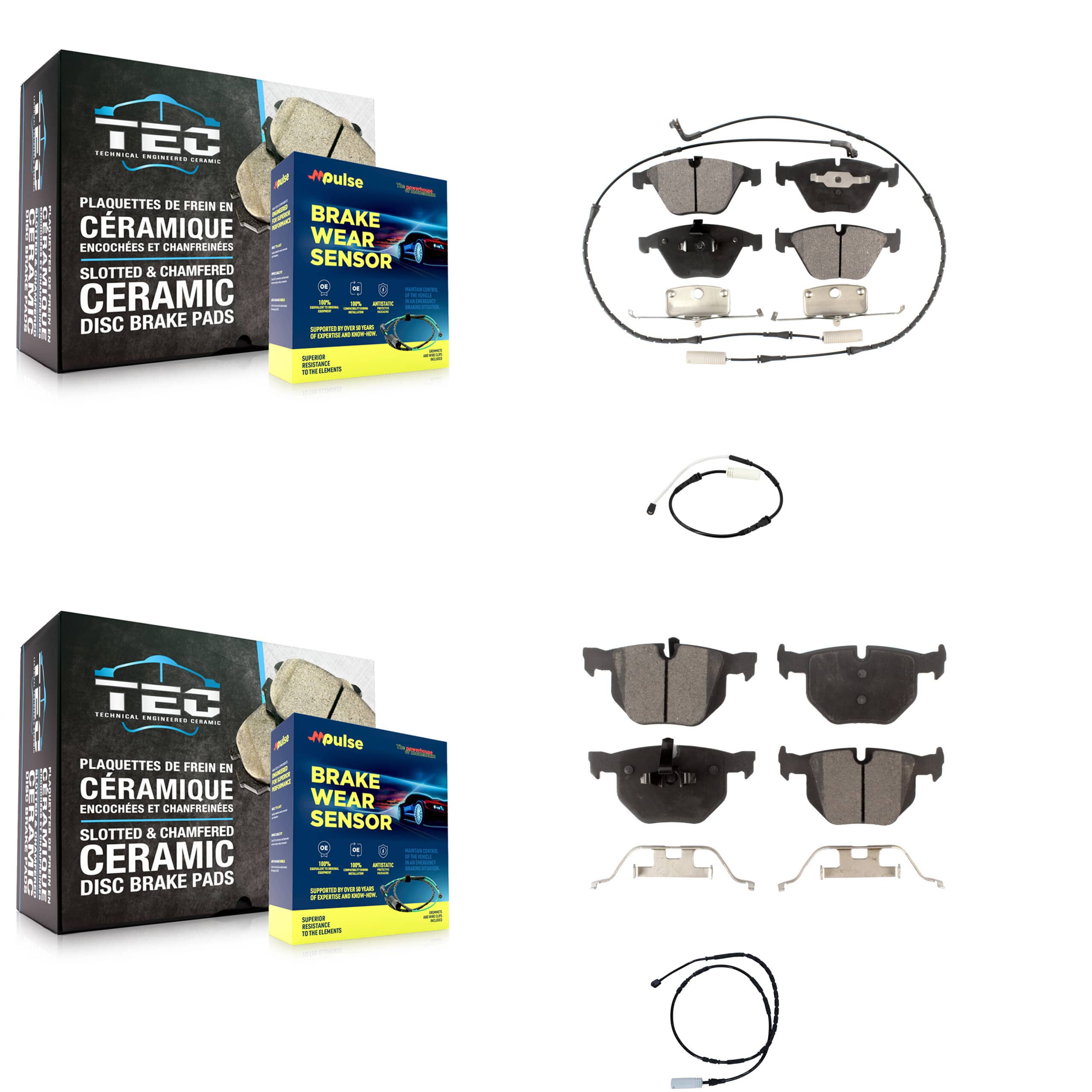Positive Plus - KPW-100040 - Front and Rear Disc Brake Pad Kits