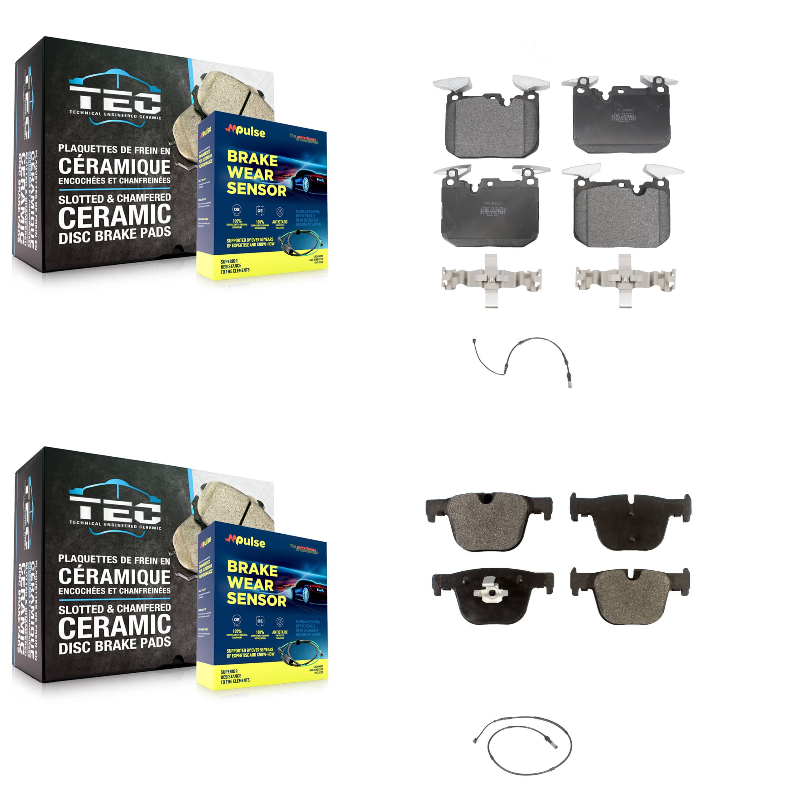 Positive Plus - KPW-100041 - Front and Rear Disc Brake Pad Kits