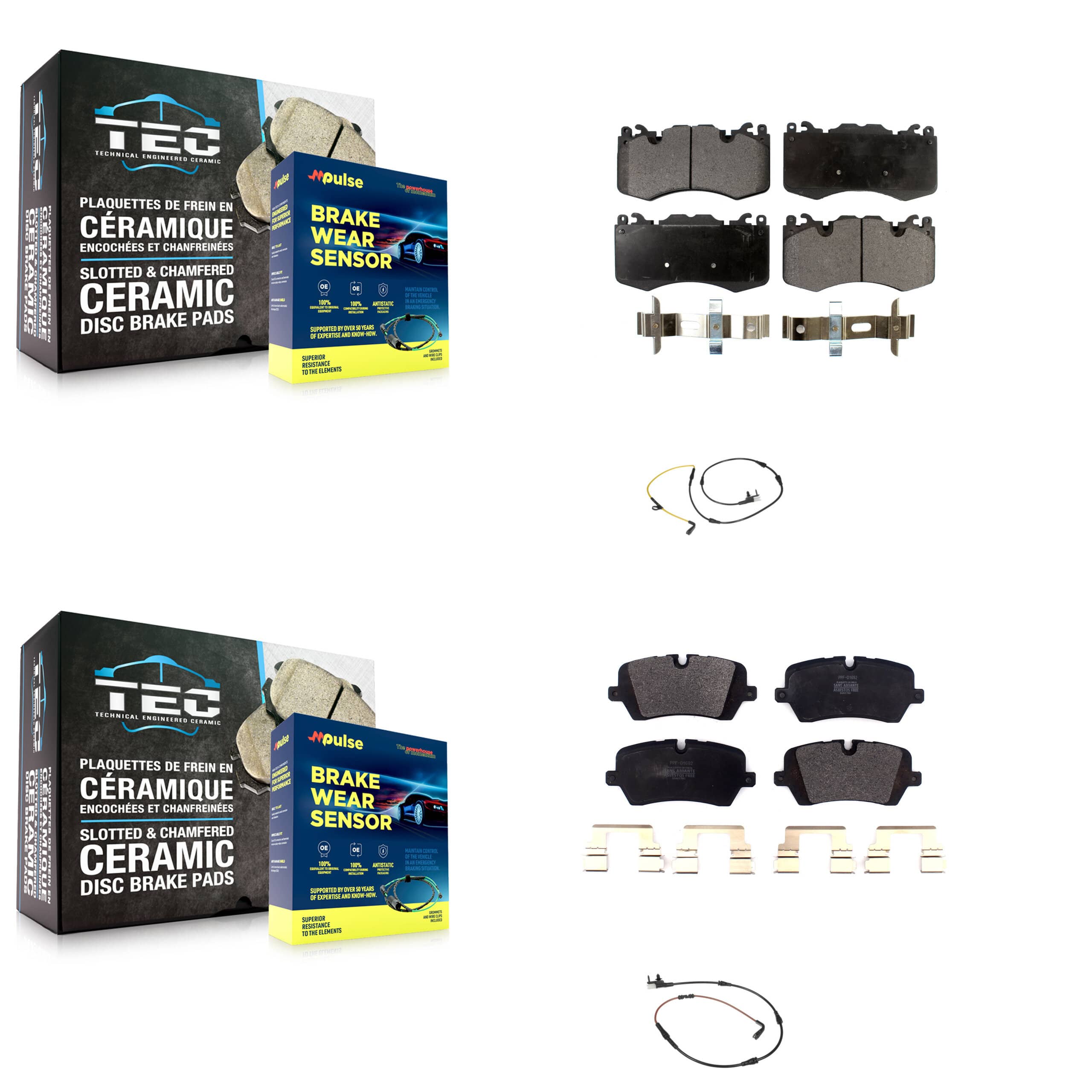 Positive Plus - KPW-100050 - Front and Rear Disc Brake Pad Kits