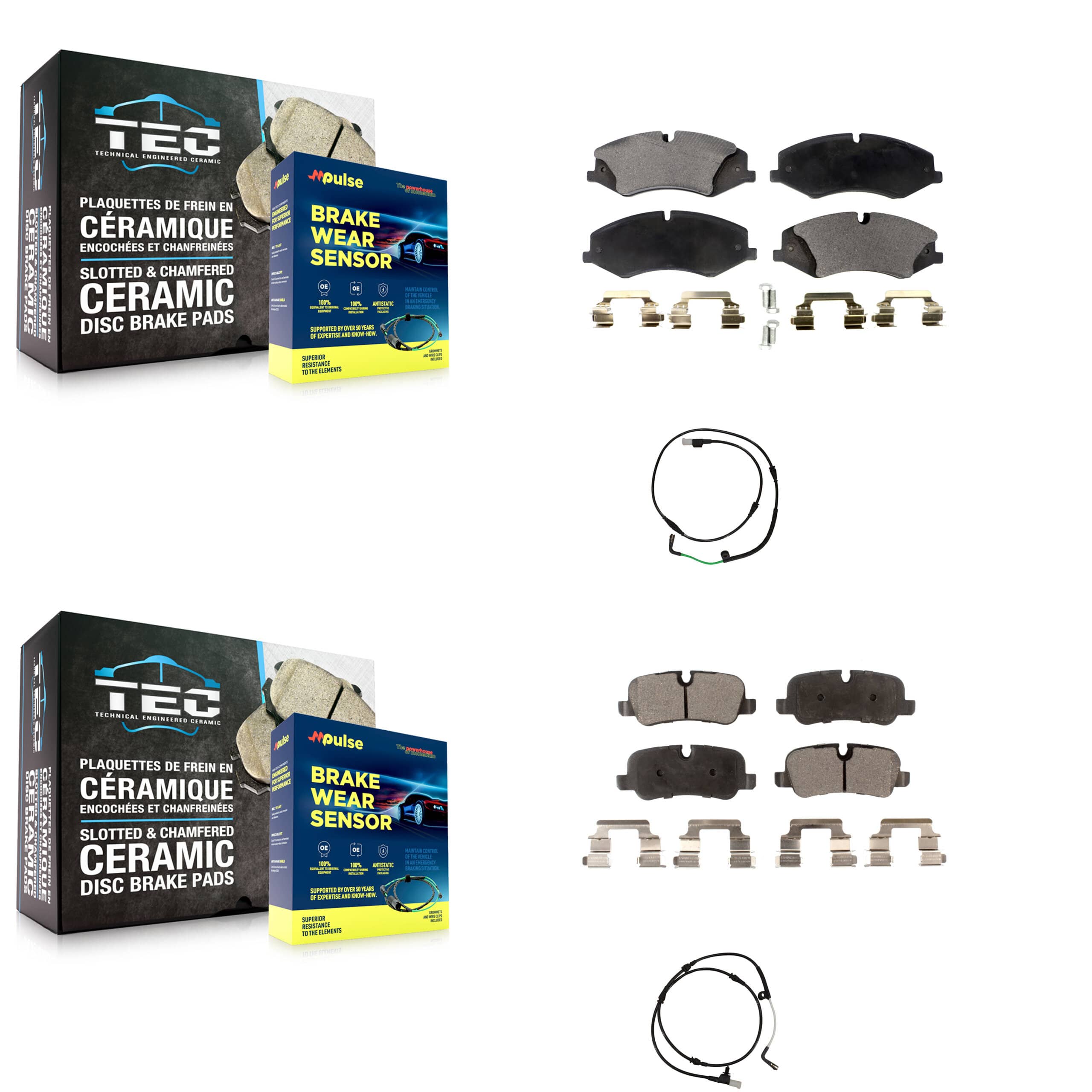 Positive Plus - KPW-100061 - Front and Rear Disc Brake Pad Kits