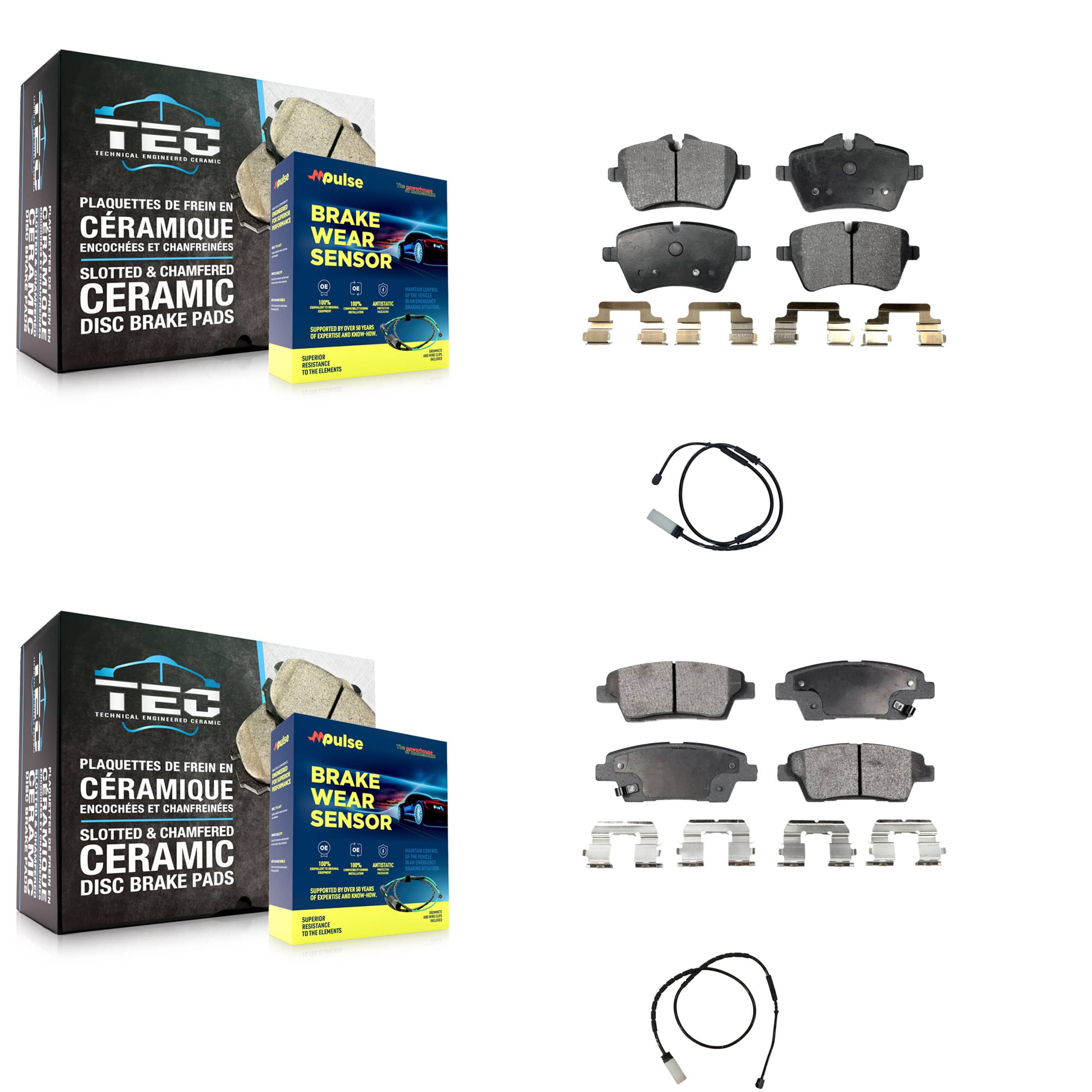 Positive Plus - KPW-100070 - Front and Rear Disc Brake Pad Kits