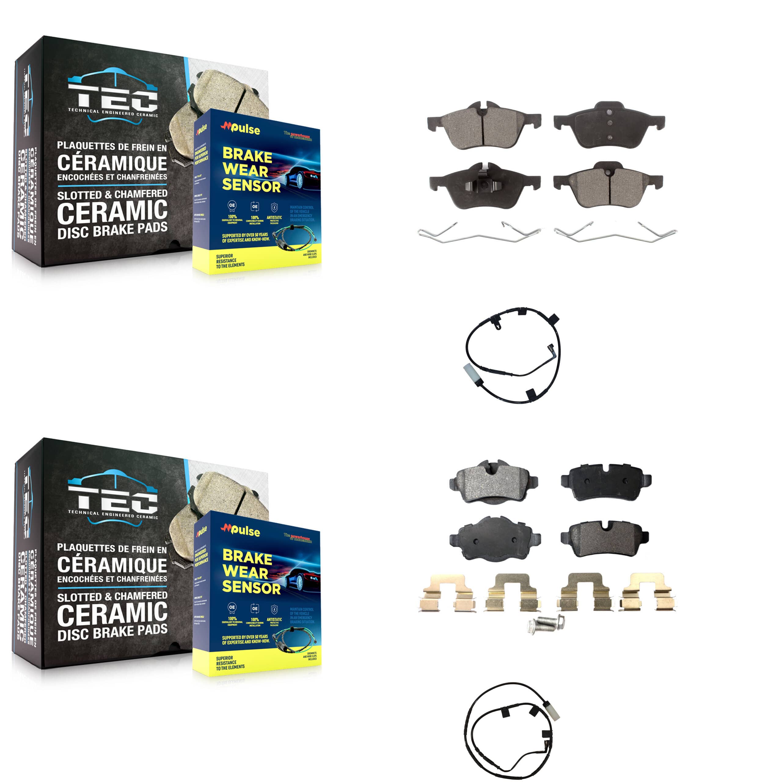 Positive Plus - KPW-100074 - Front and Rear Disc Brake Pad Kits