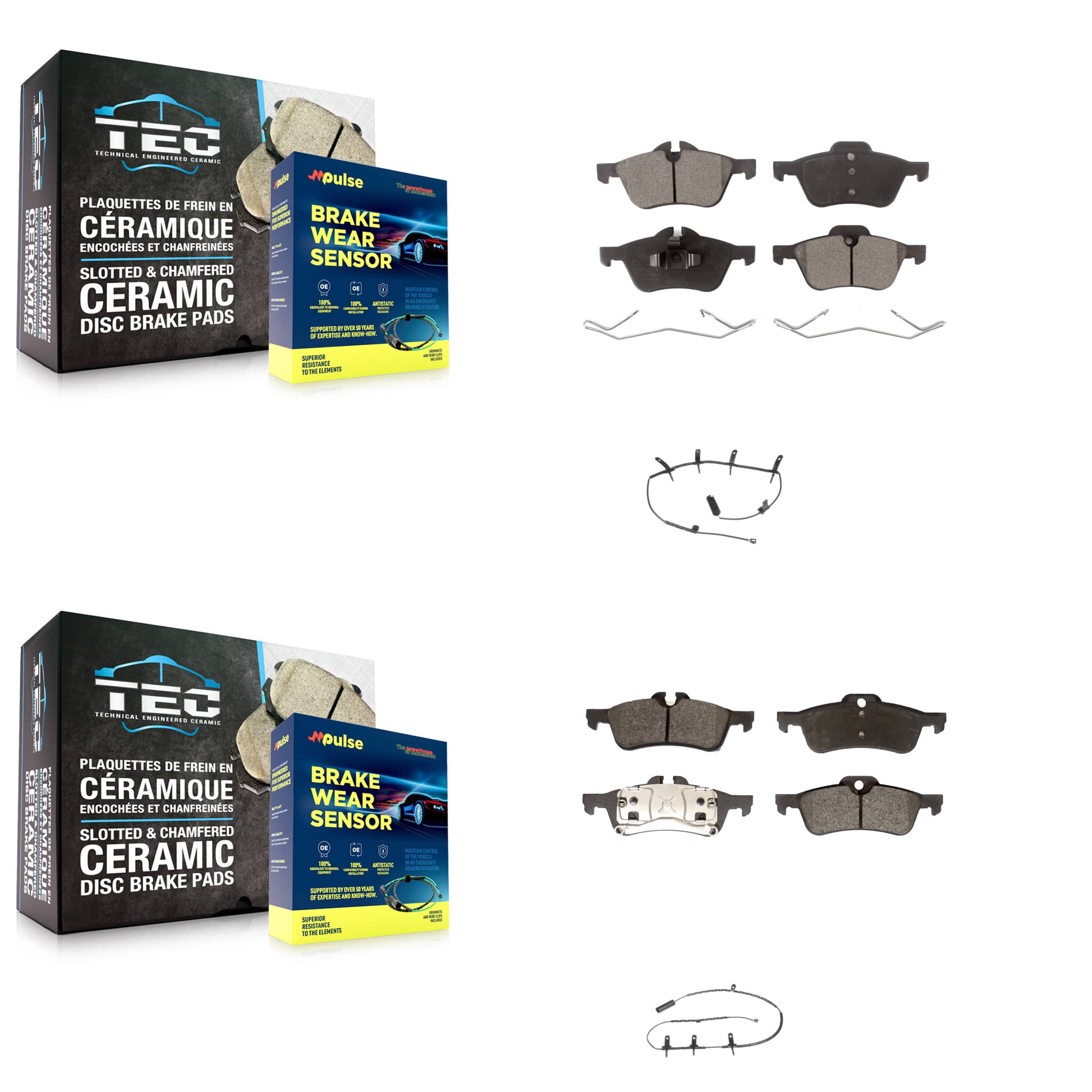 Positive Plus - KPW-100075 - Front and Rear Disc Brake Pad Kits