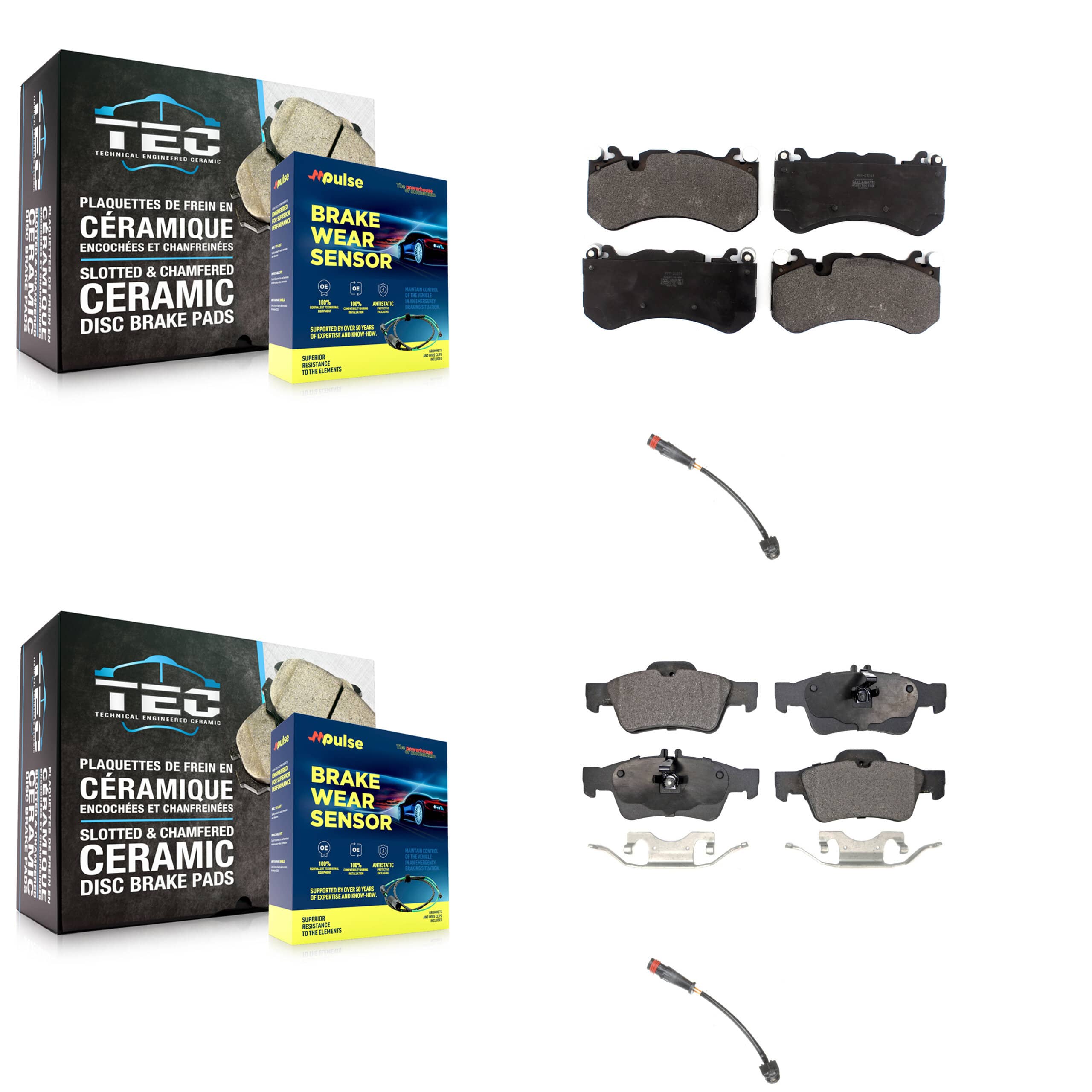 Positive Plus - KPW-100078 - Front and Rear Disc Brake Pad Kits