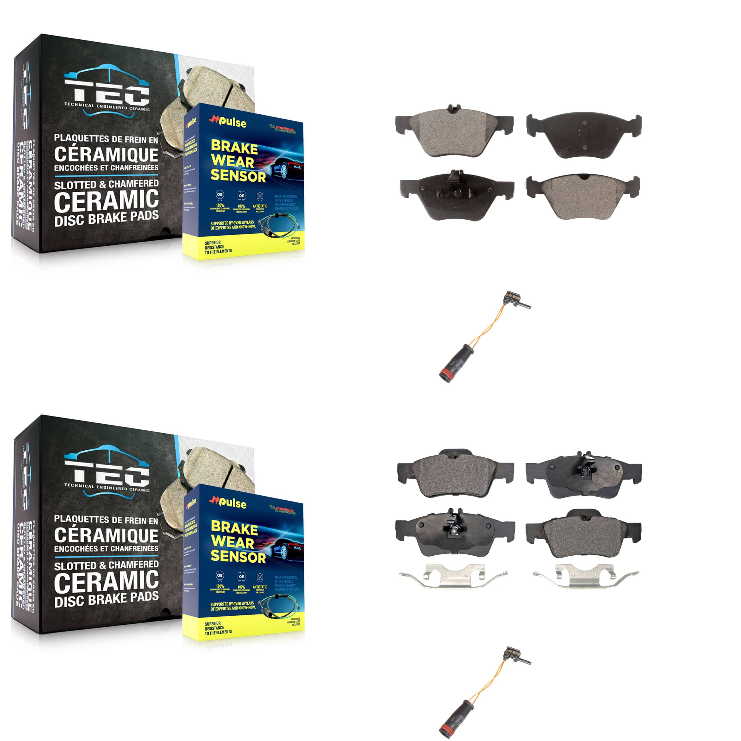 Positive Plus - KPW-100086 - Front and Rear Disc Brake Pad Kits