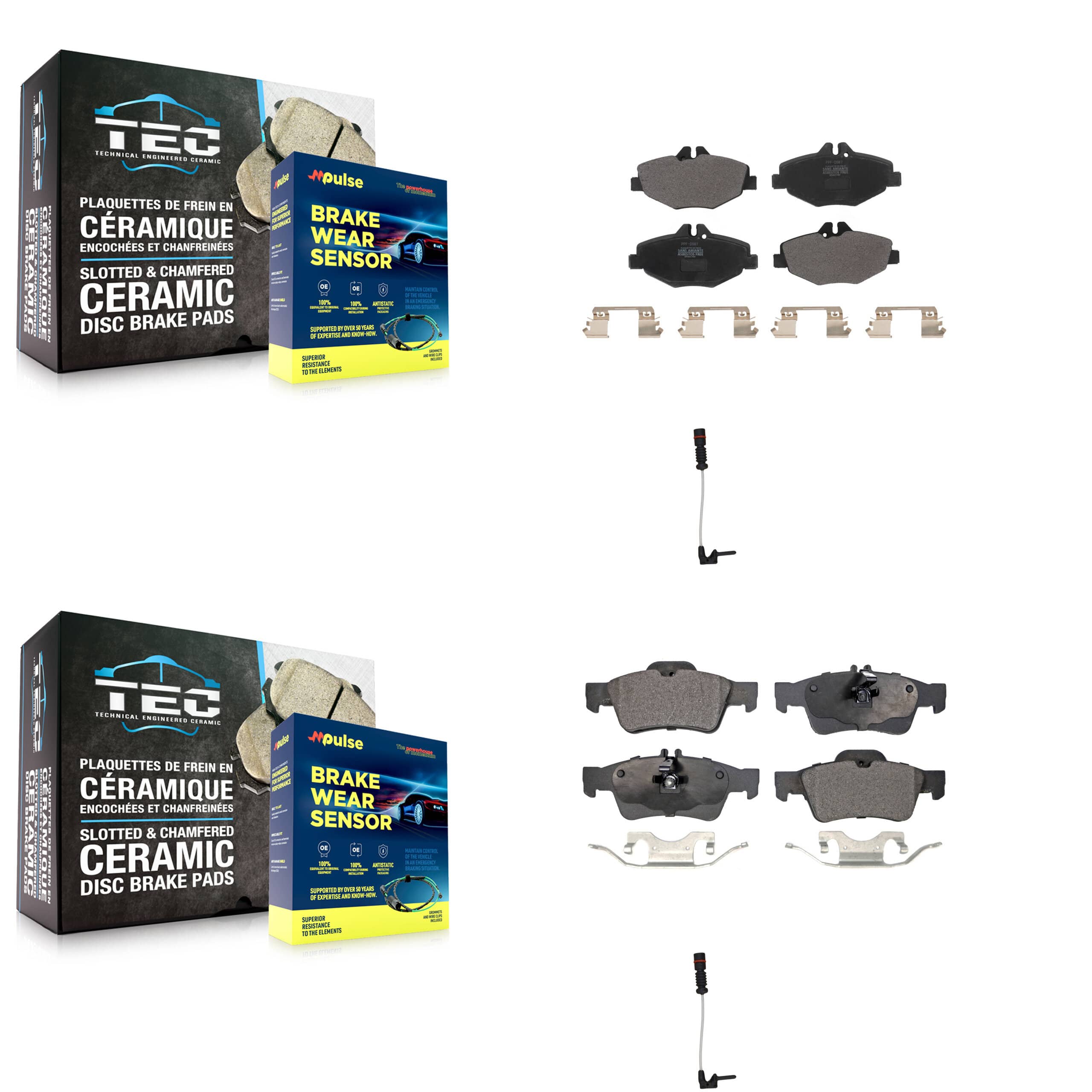 Positive Plus - KPW-100090 - Front and Rear Disc Brake Pad Kits