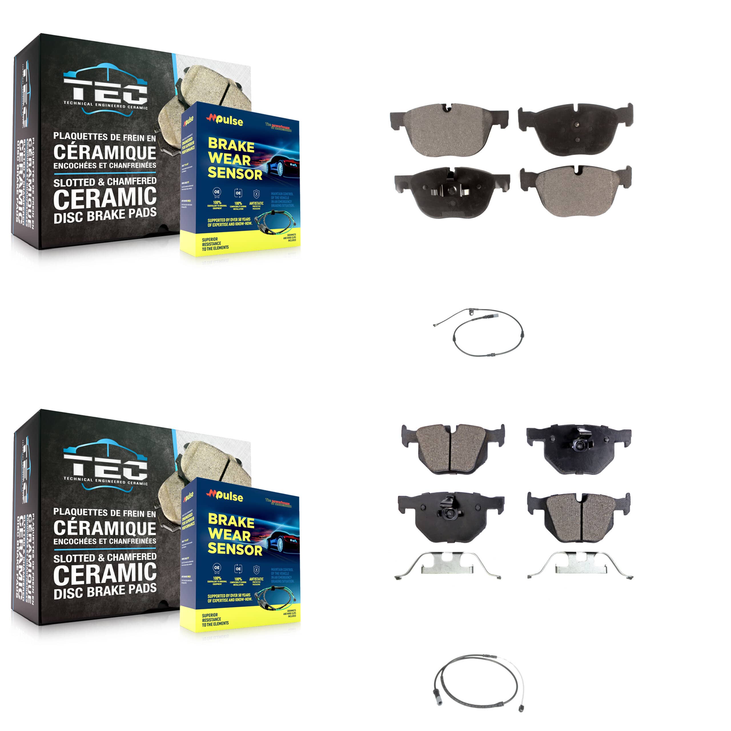 Positive Plus - KPW-100091 - Front and Rear Disc Brake Pad Kits