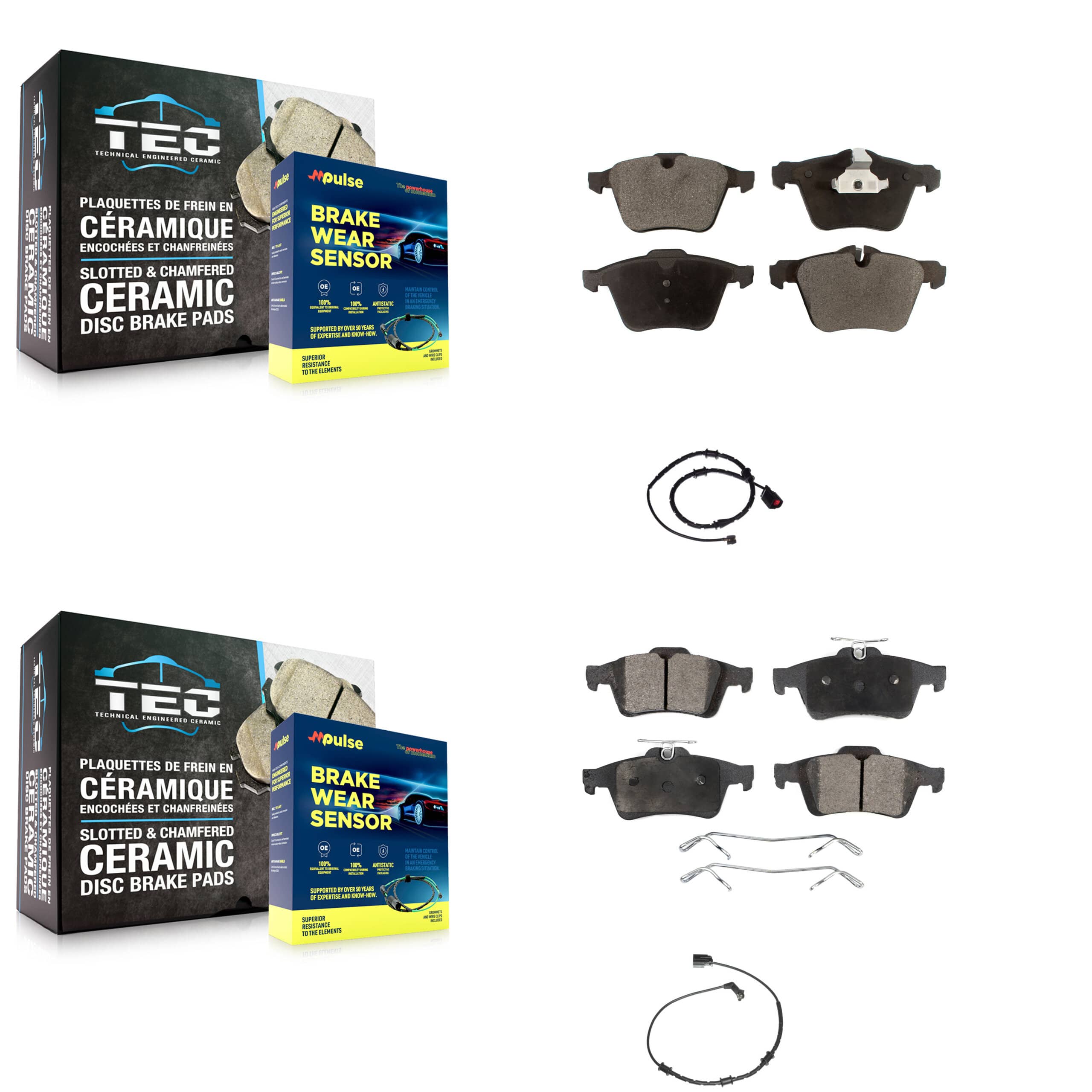 Positive Plus - KPW-100109 - Front and Rear Disc Brake Pad Kits