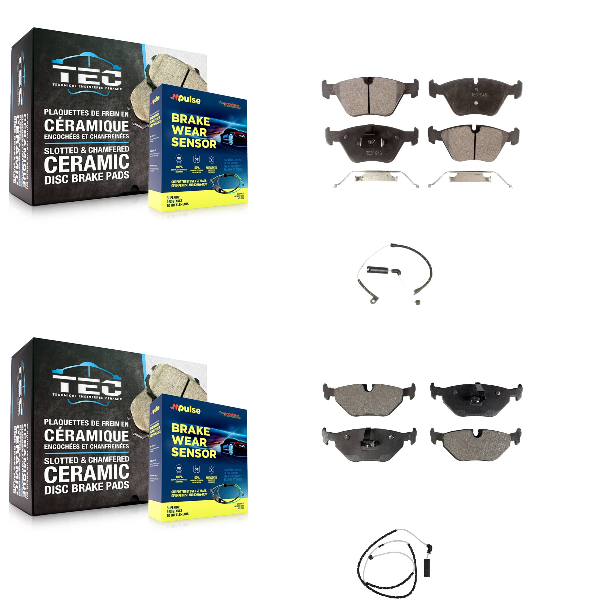 Positive Plus - KPW-100138 - Front and Rear Disc Brake Pad Kits