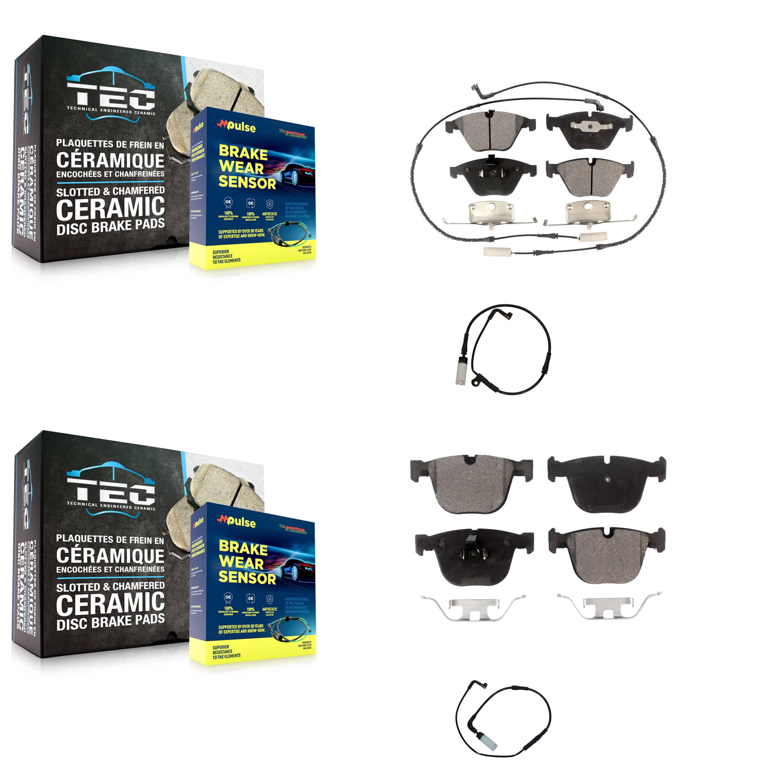 Positive Plus - KPW-100146 - Front and Rear Disc Brake Pad Kits