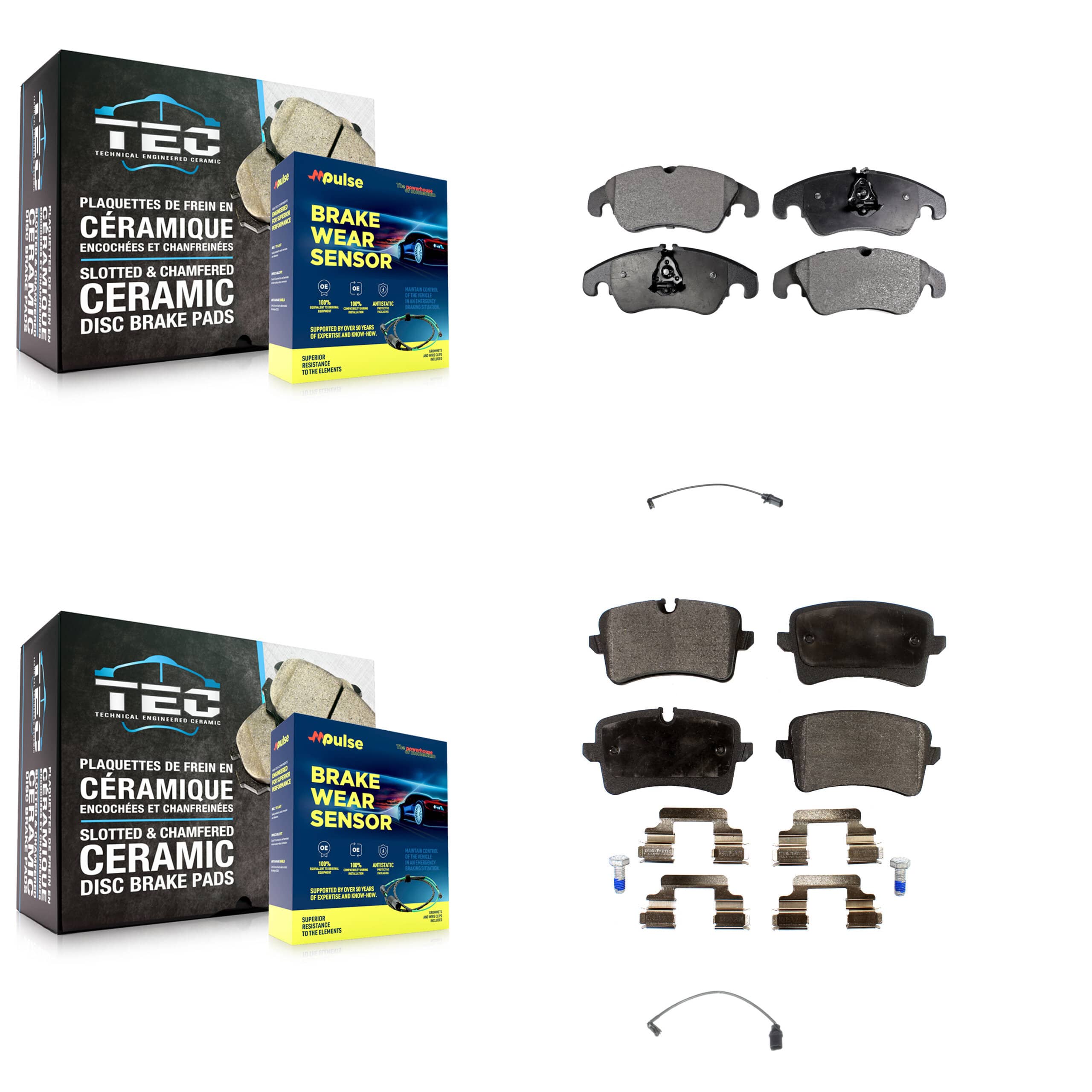 Positive Plus - KPW-100154 - Front and Rear Disc Brake Pad Kits