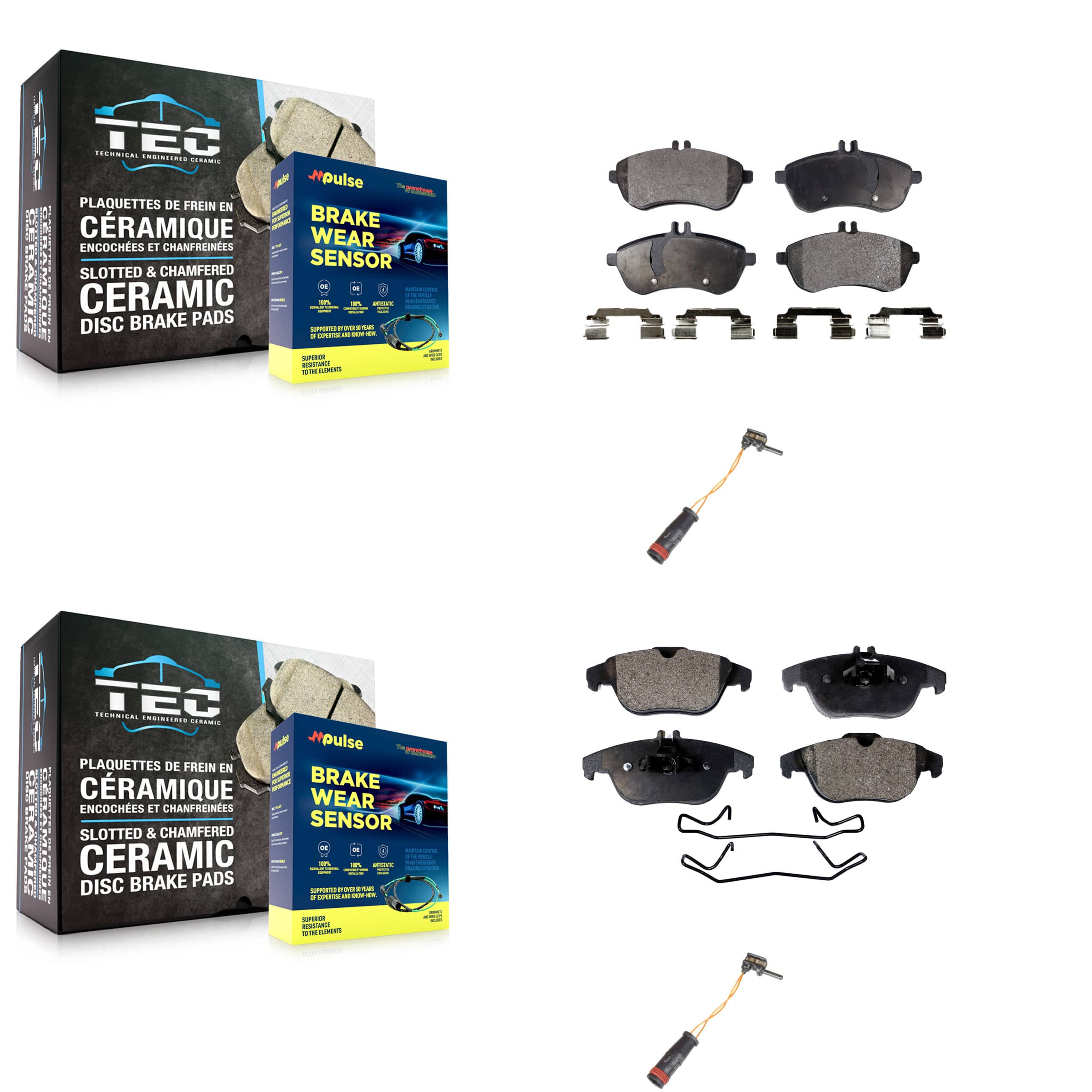 Positive Plus - KPW-100180 - Front and Rear Disc Brake Pad Kits