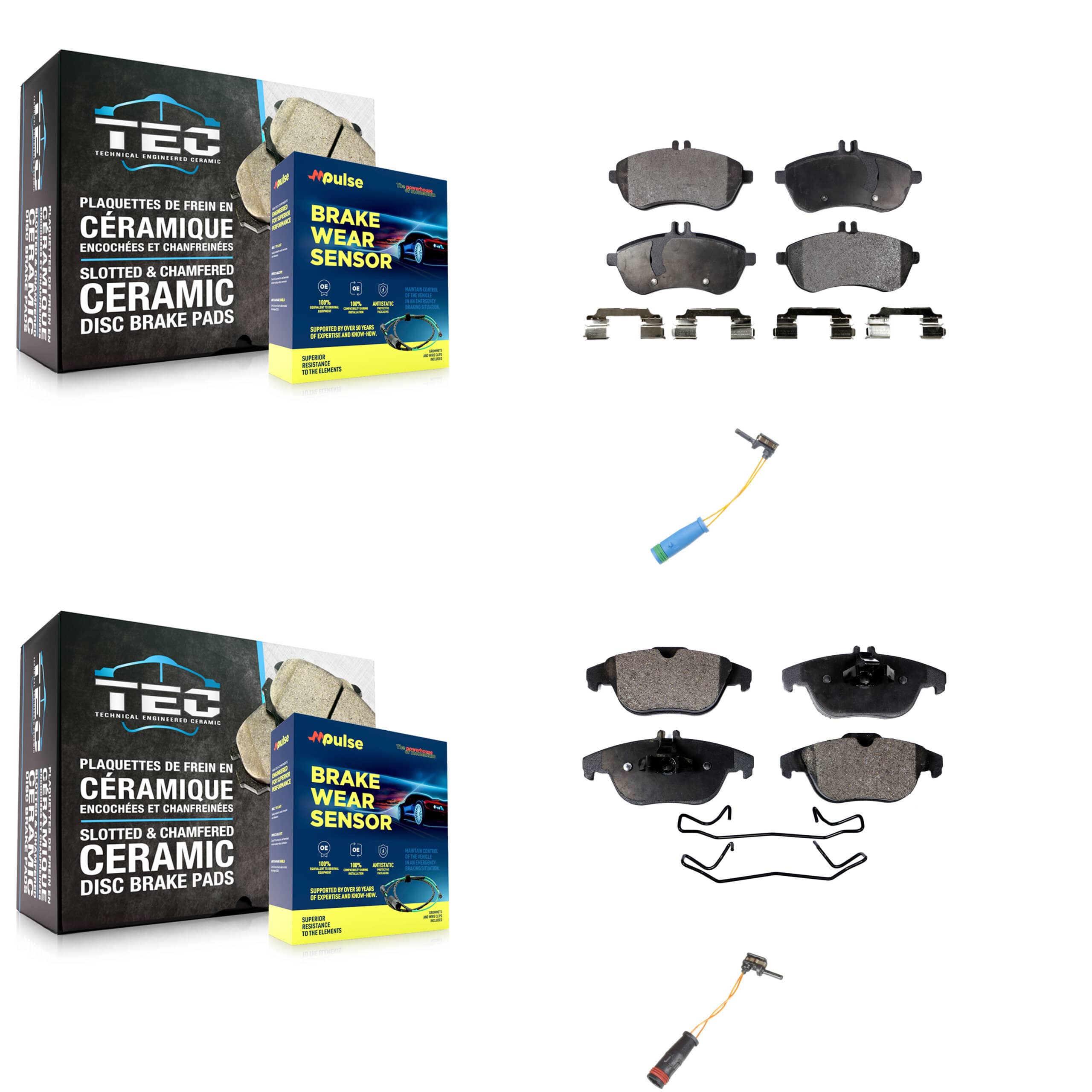 Positive Plus - KPW-100181 - Front and Rear Disc Brake Pad Kits