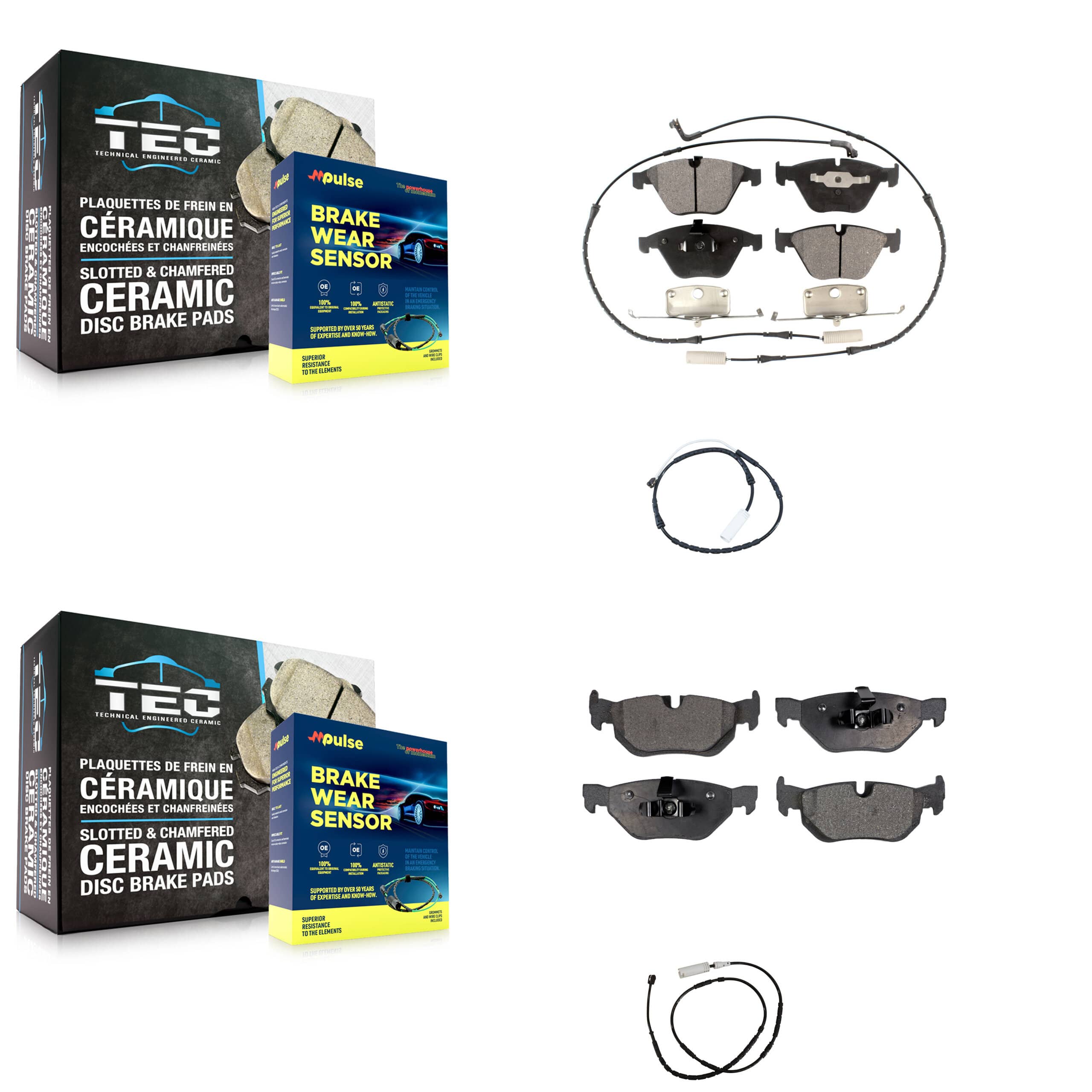 Positive Plus - KPW-100189 - Front and Rear Disc Brake Pad Kits