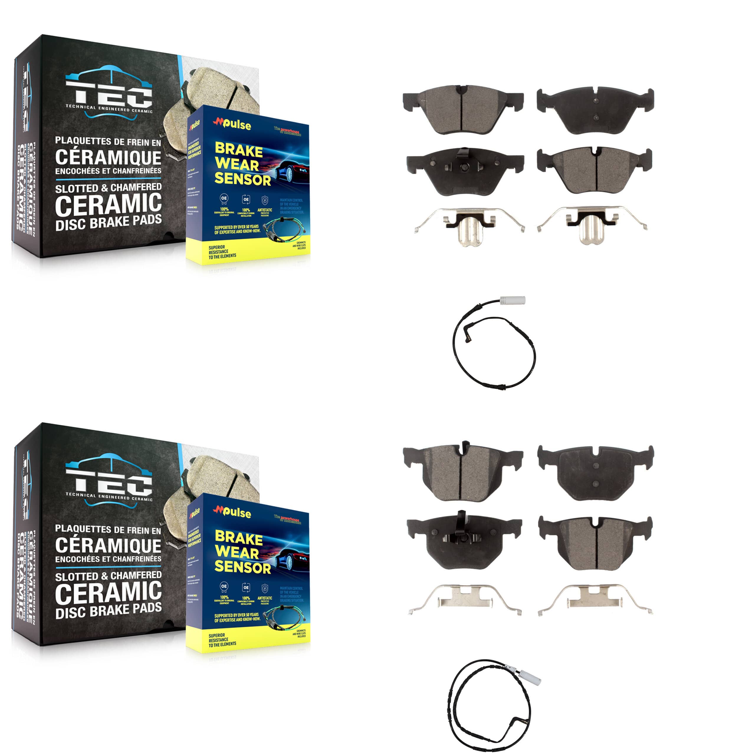 Positive Plus - KPW-100198 - Front and Rear Disc Brake Pad Kits