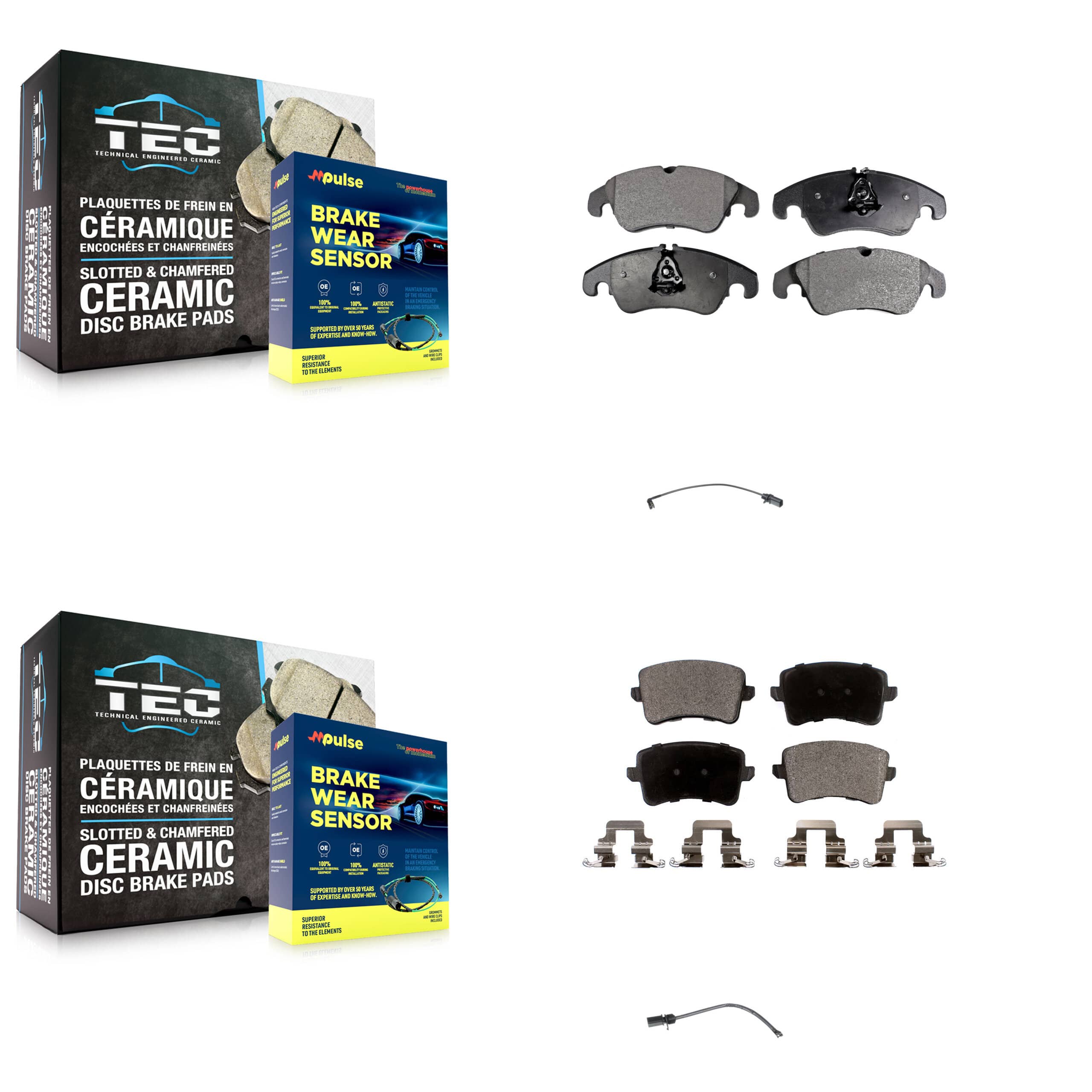 Positive Plus - KPW-100203 - Front and Rear Disc Brake Pad Kits