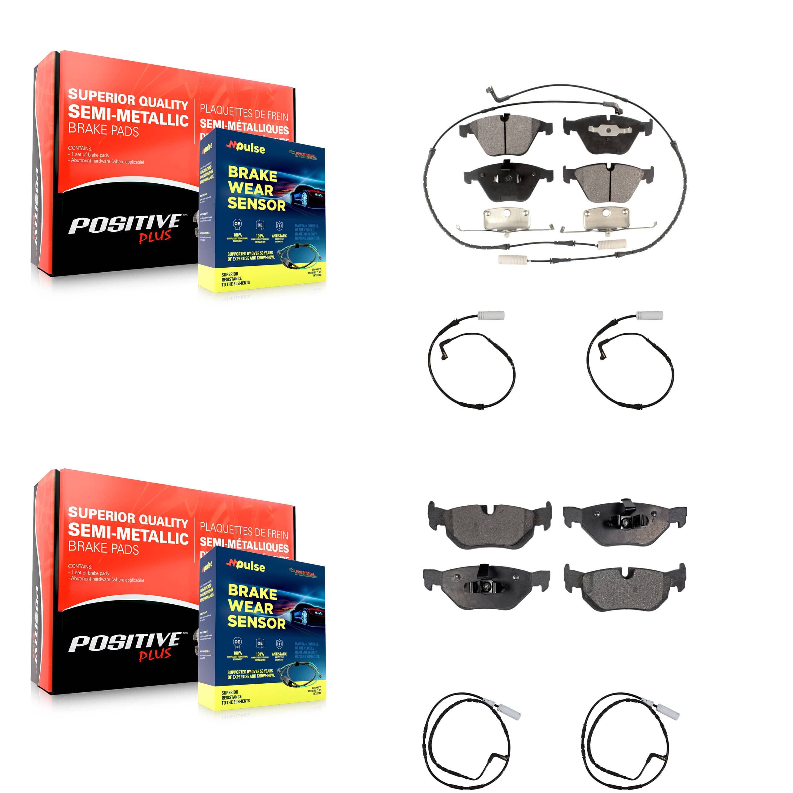 Positive Plus - KPW-100274 - Front and Rear Disc Brake Pad Kits