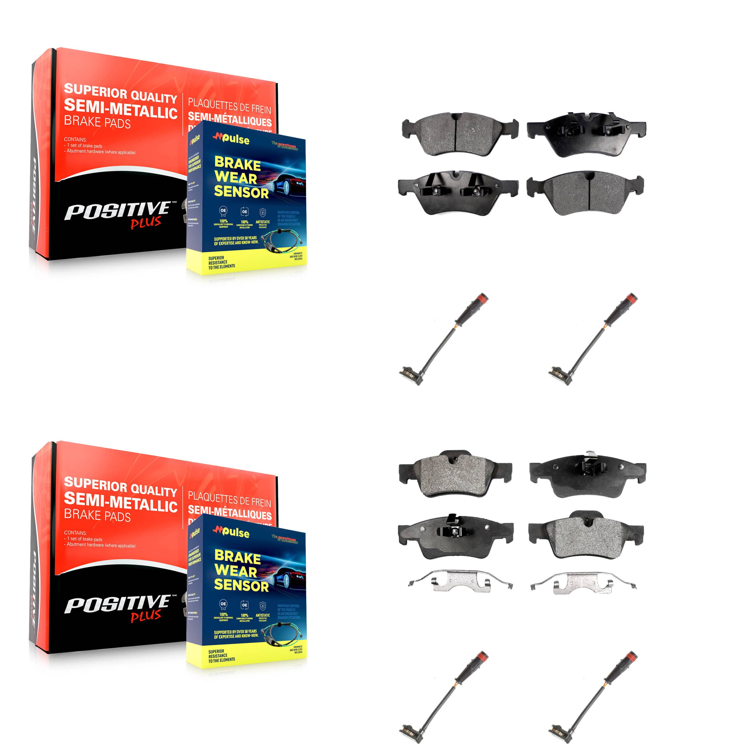 Positive Plus - KPW-100329 - Front and Rear Disc Brake Pad Kits