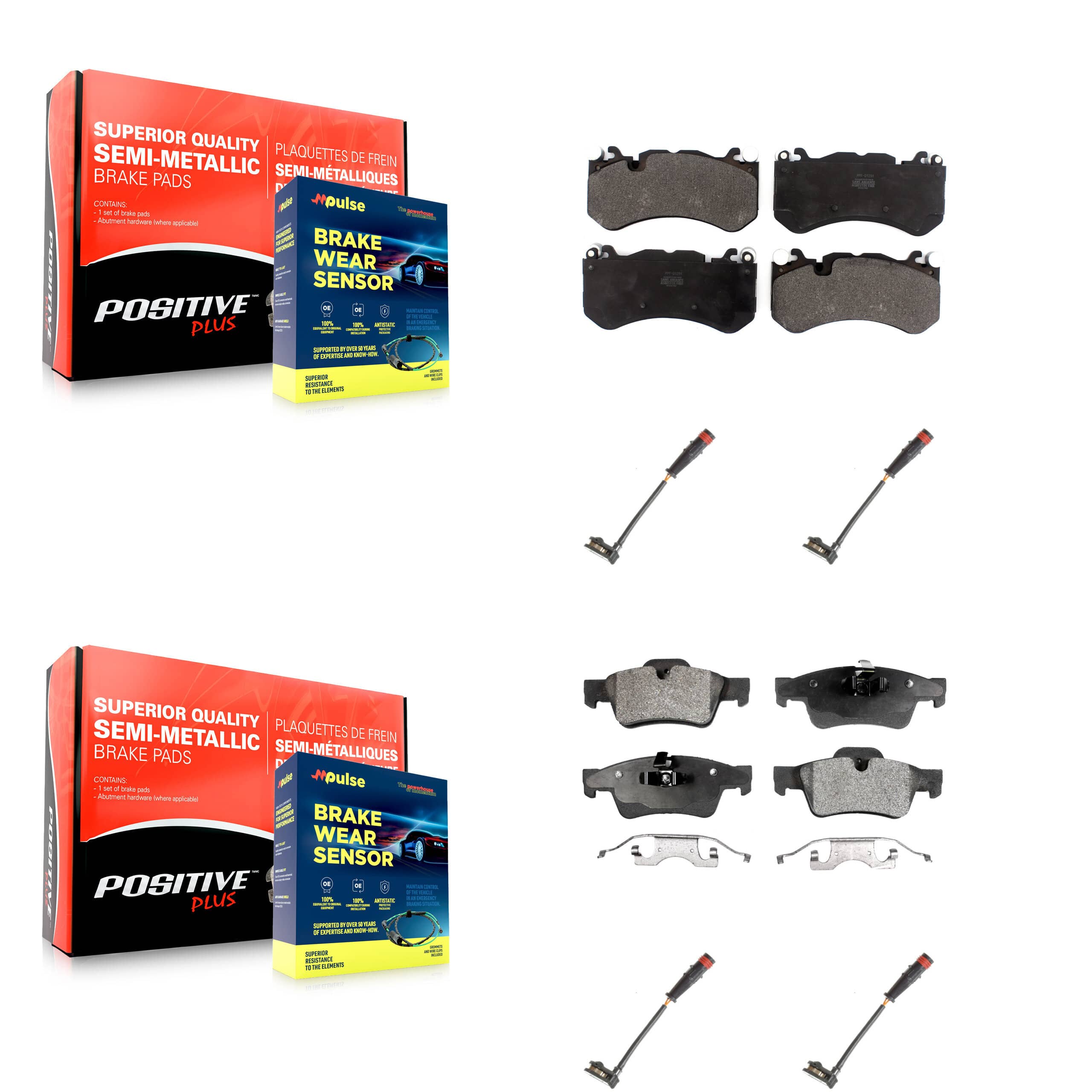 Positive Plus - KPW-100331 - Front and Rear Disc Brake Pad Kits