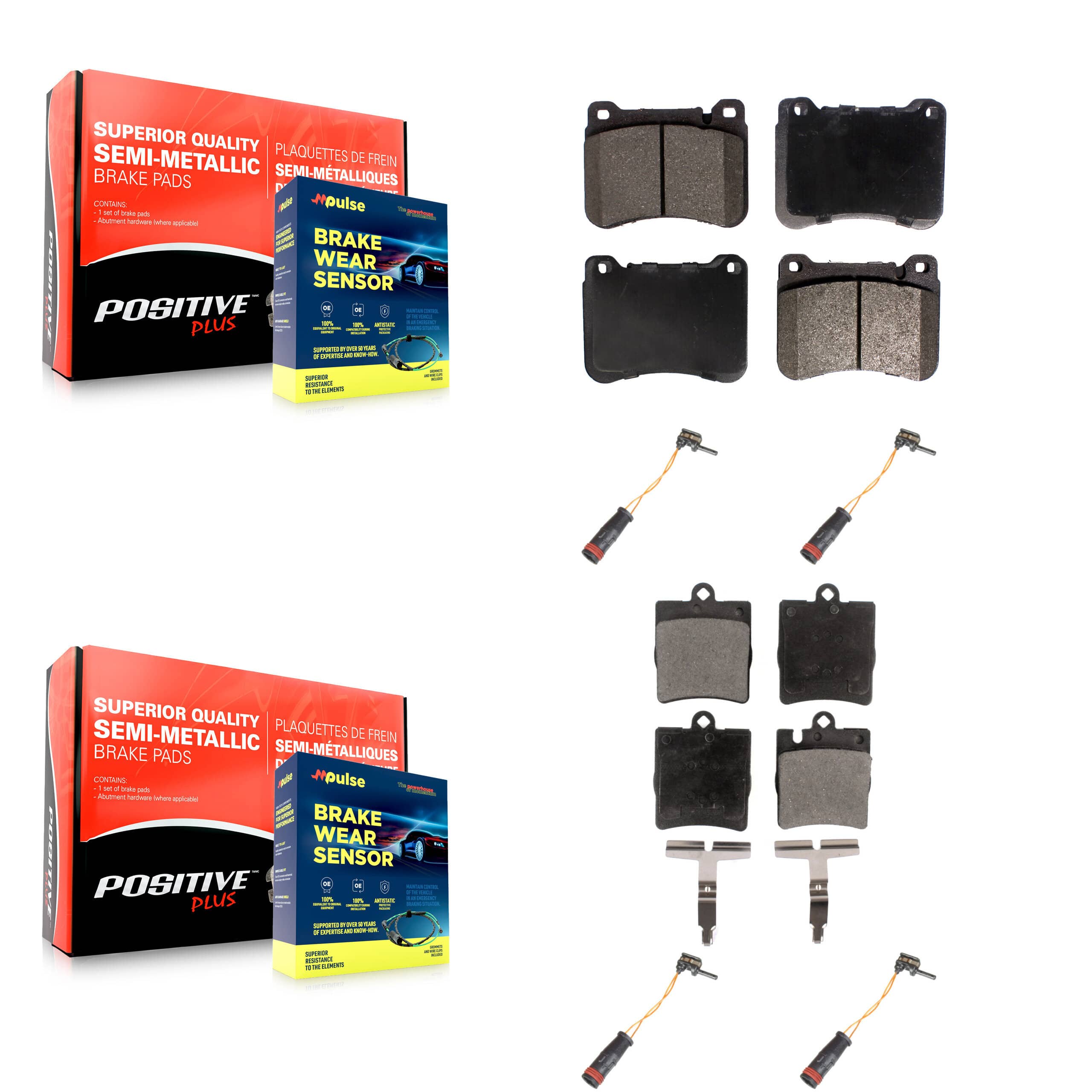 Positive Plus - KPW-100359 - Front and Rear Disc Brake Pad Kits