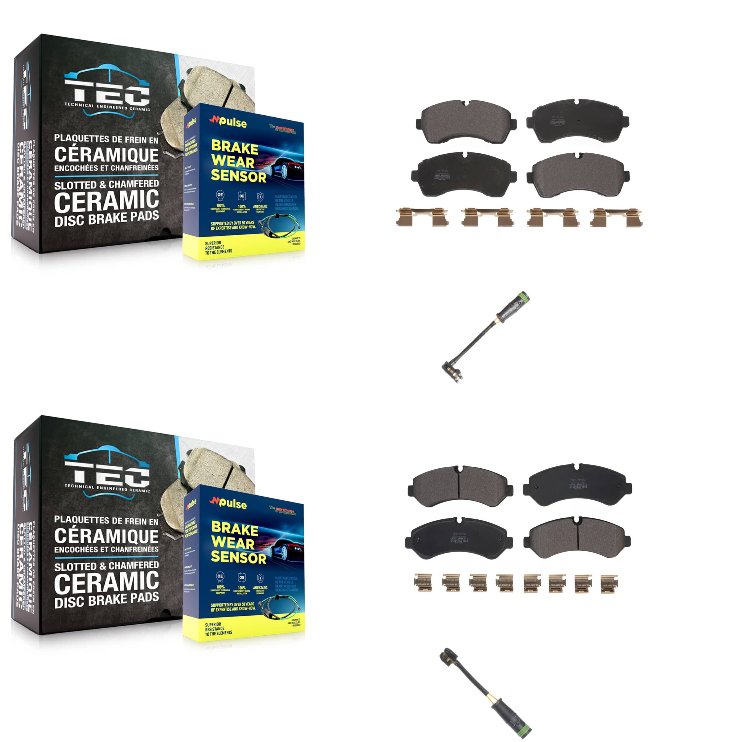 Positive Plus - KPW-101237 - Front and Rear Disc Brake Pad Kits