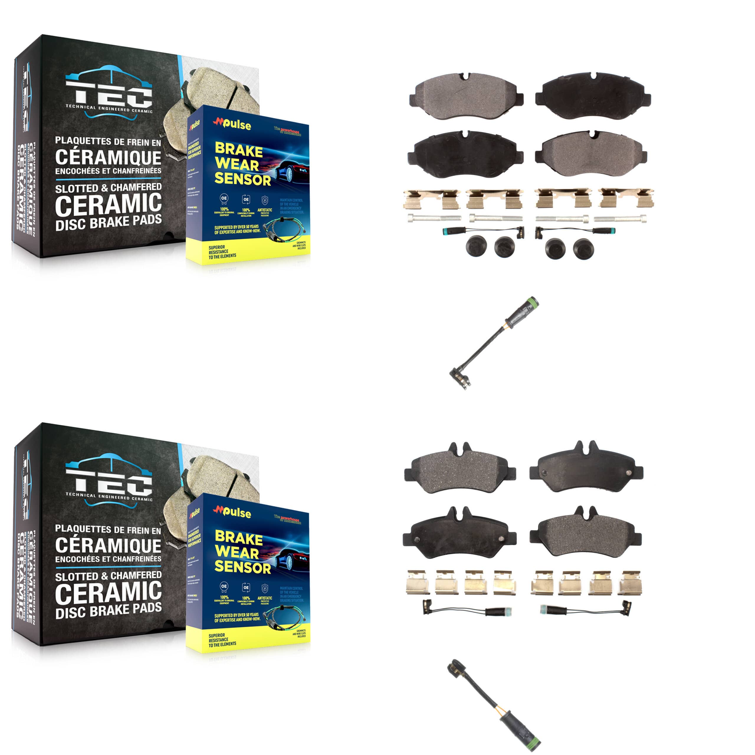 Positive Plus - KPW-101252 - Front and Rear Disc Brake Pad Kits