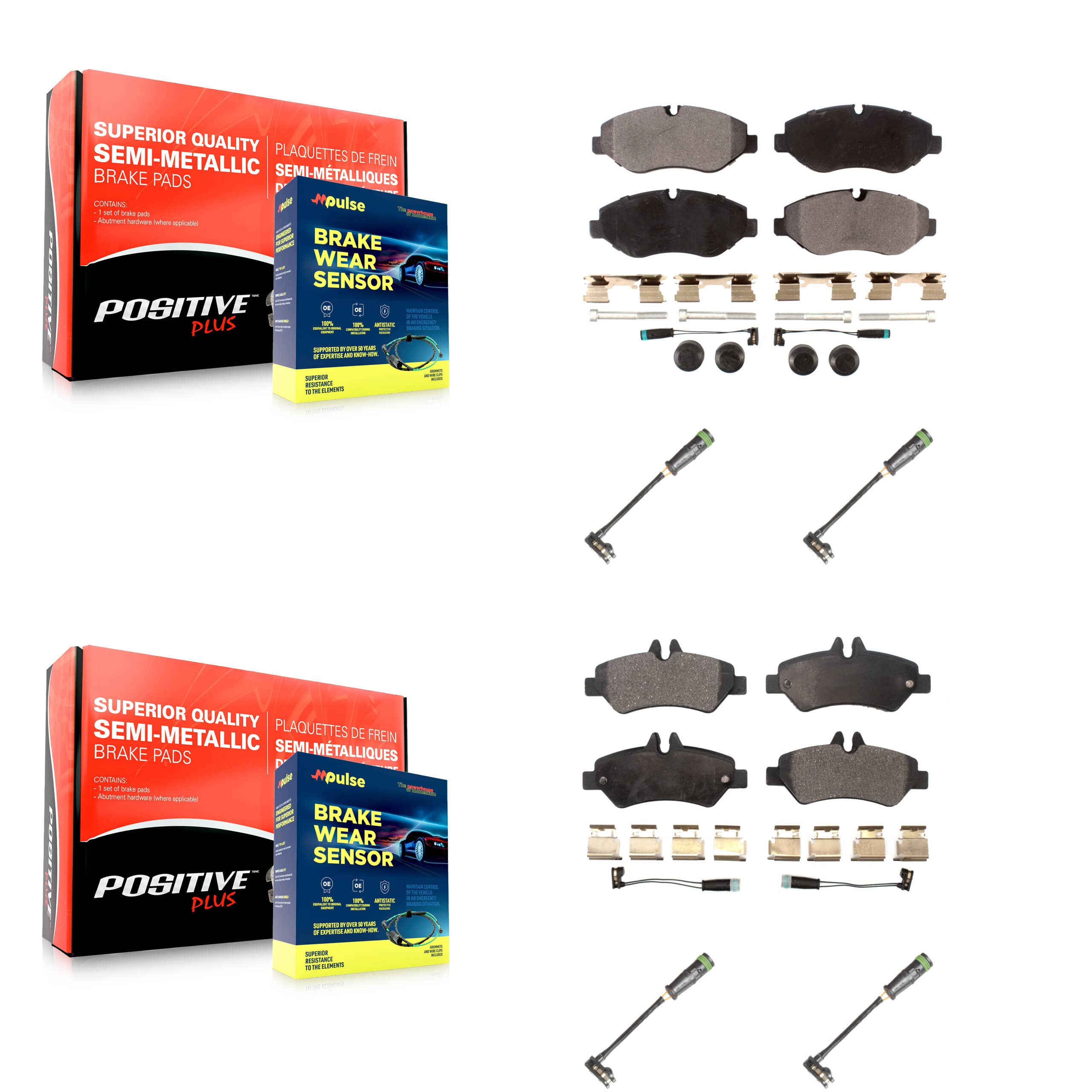 Positive Plus - KPW-101269 - Front and Rear Disc Brake Pad Kits