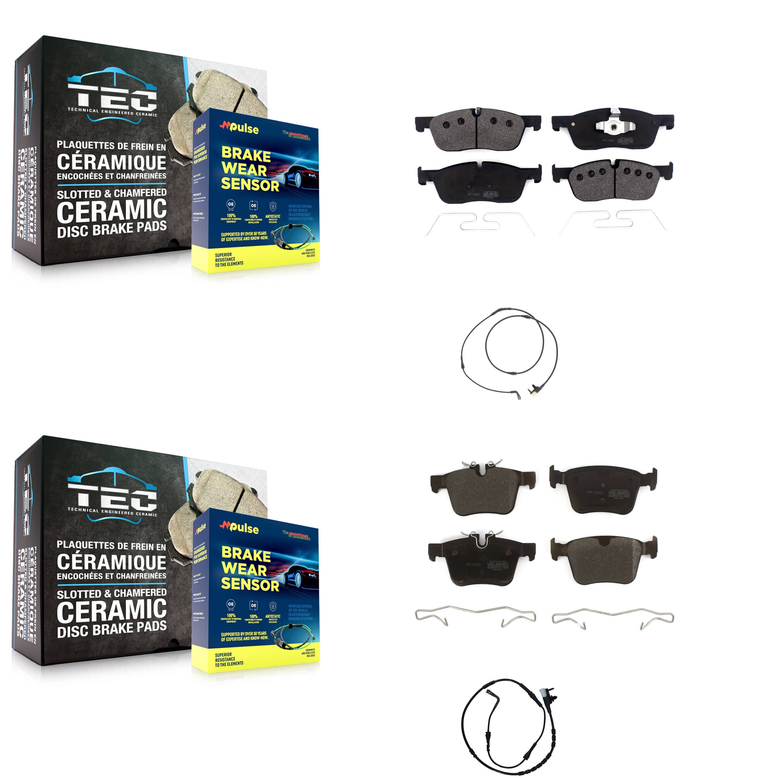 Positive Plus - KPW-101362 - Front and Rear Disc Brake Pad Kits