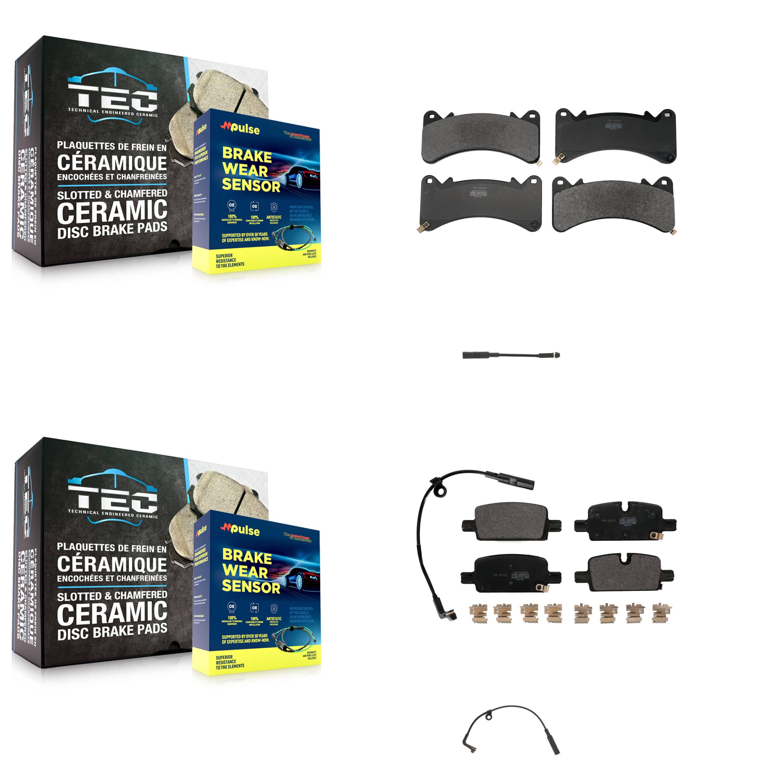 Positive Plus - KPW-101435 - Front and Rear Disc Brake Pad Kits