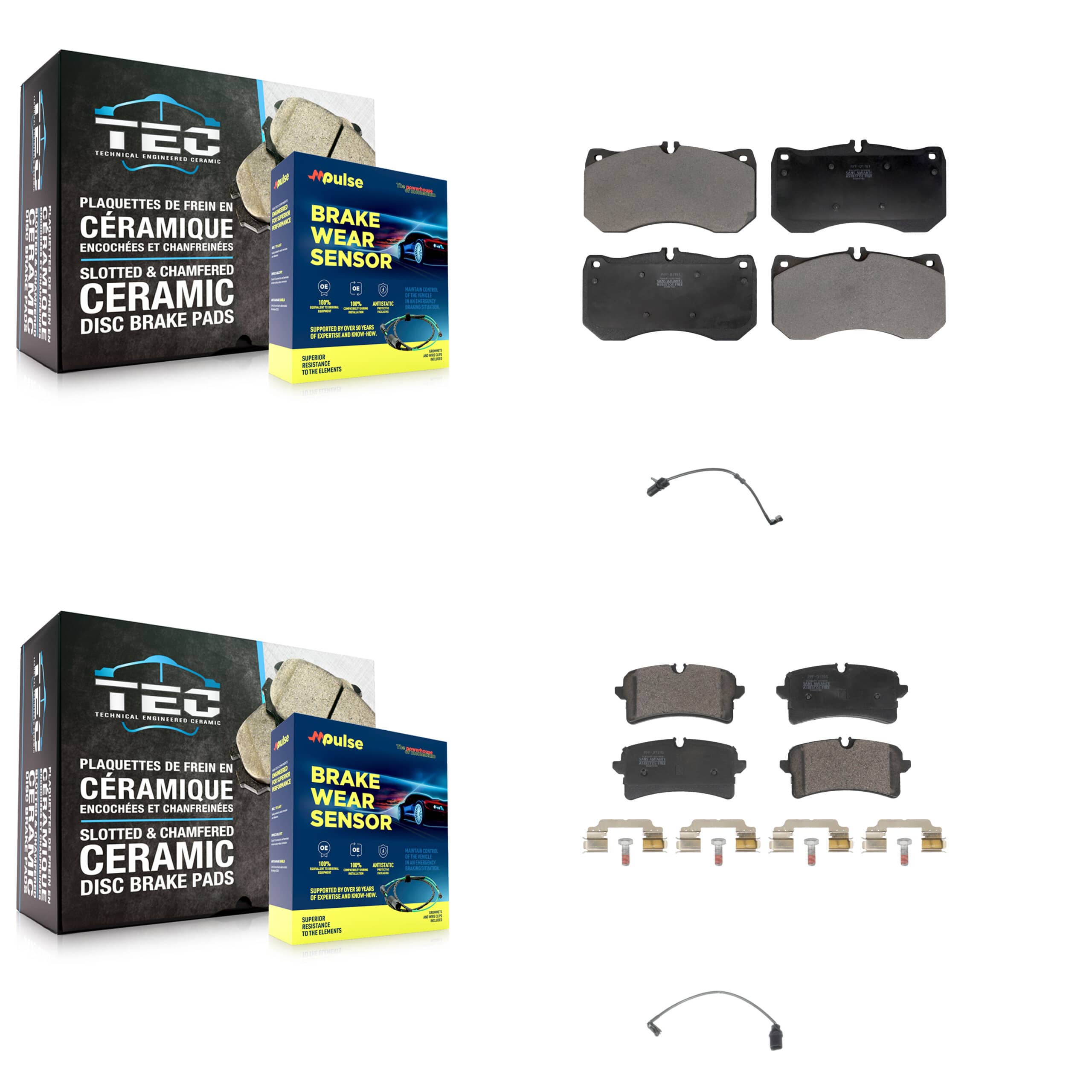 Positive Plus - KPW-101447 - Front and Rear Disc Brake Pad Kits
