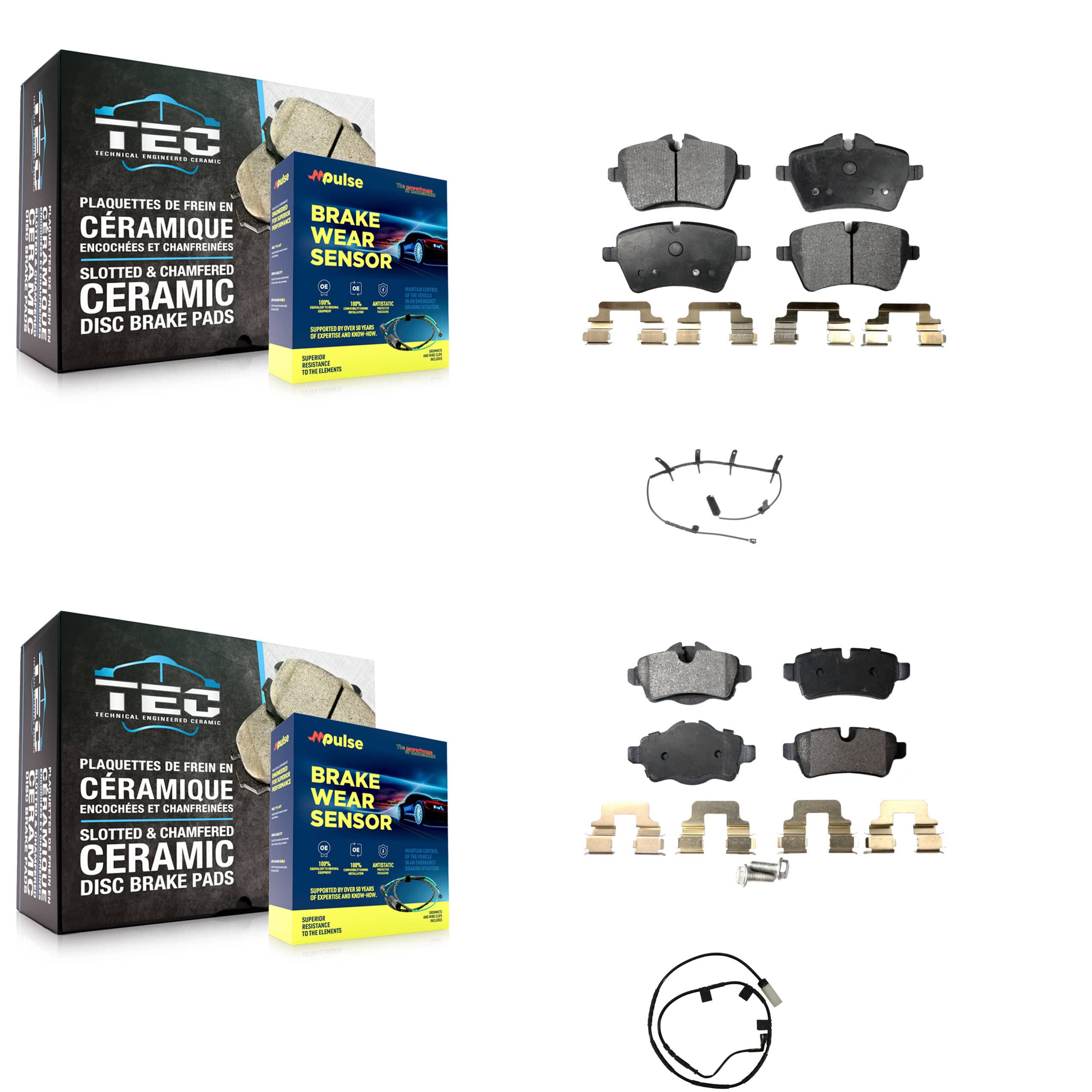 Positive Plus - KPW-101466 - Front and Rear Disc Brake Pad Kits
