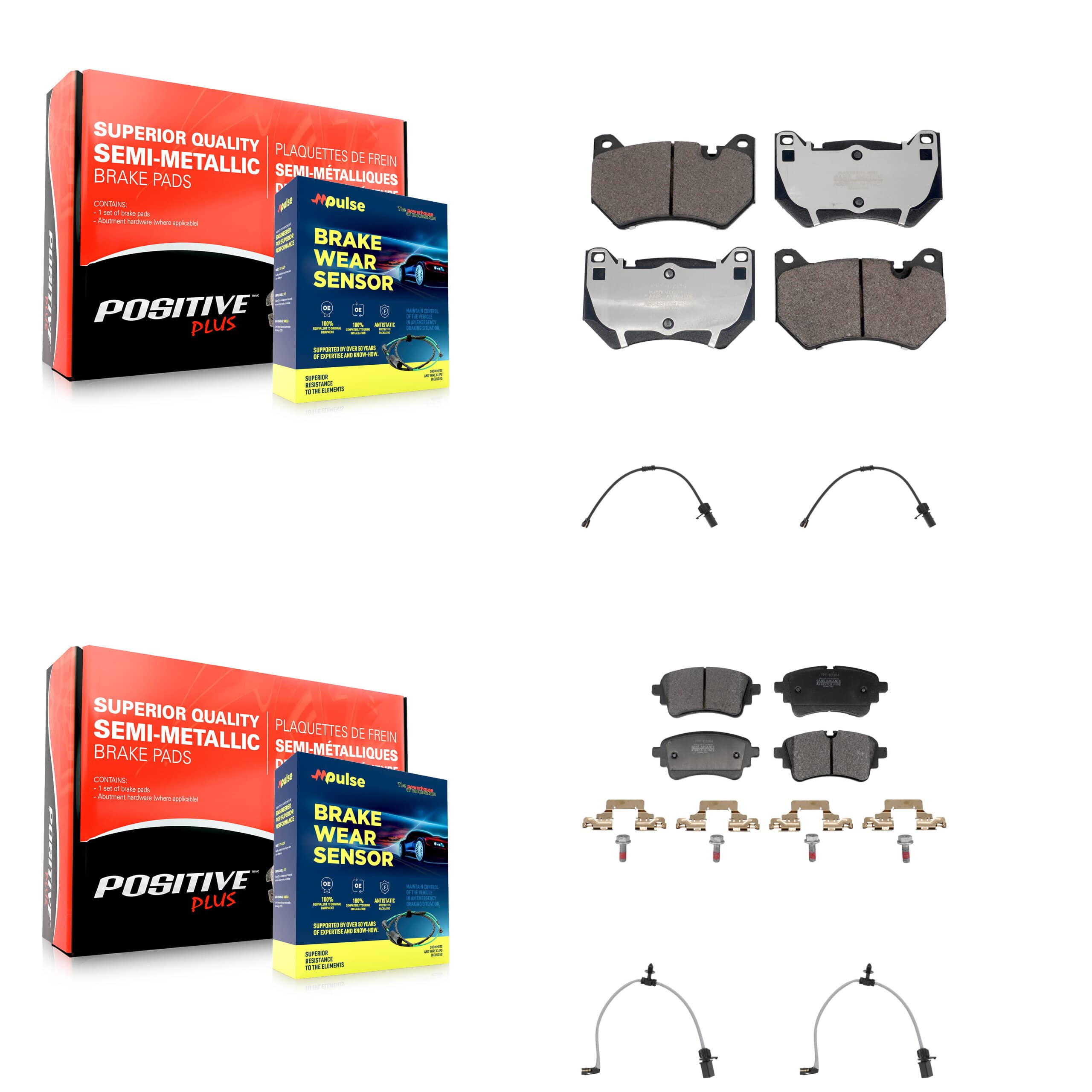 Positive Plus - KPW-101499 - Front and Rear Disc Brake Pad Kits