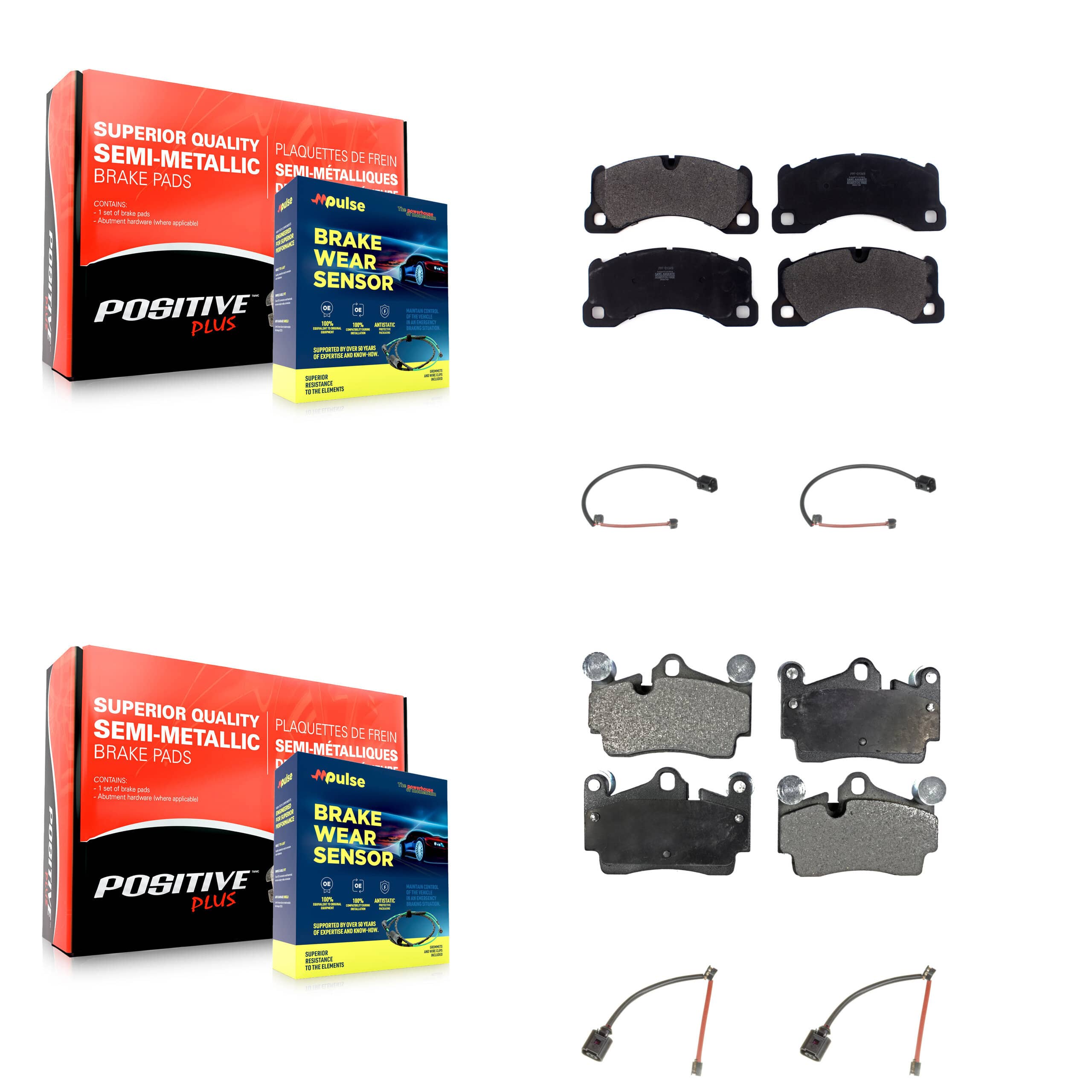 Positive Plus - KPW-101508 - Front and Rear Disc Brake Pad Kits