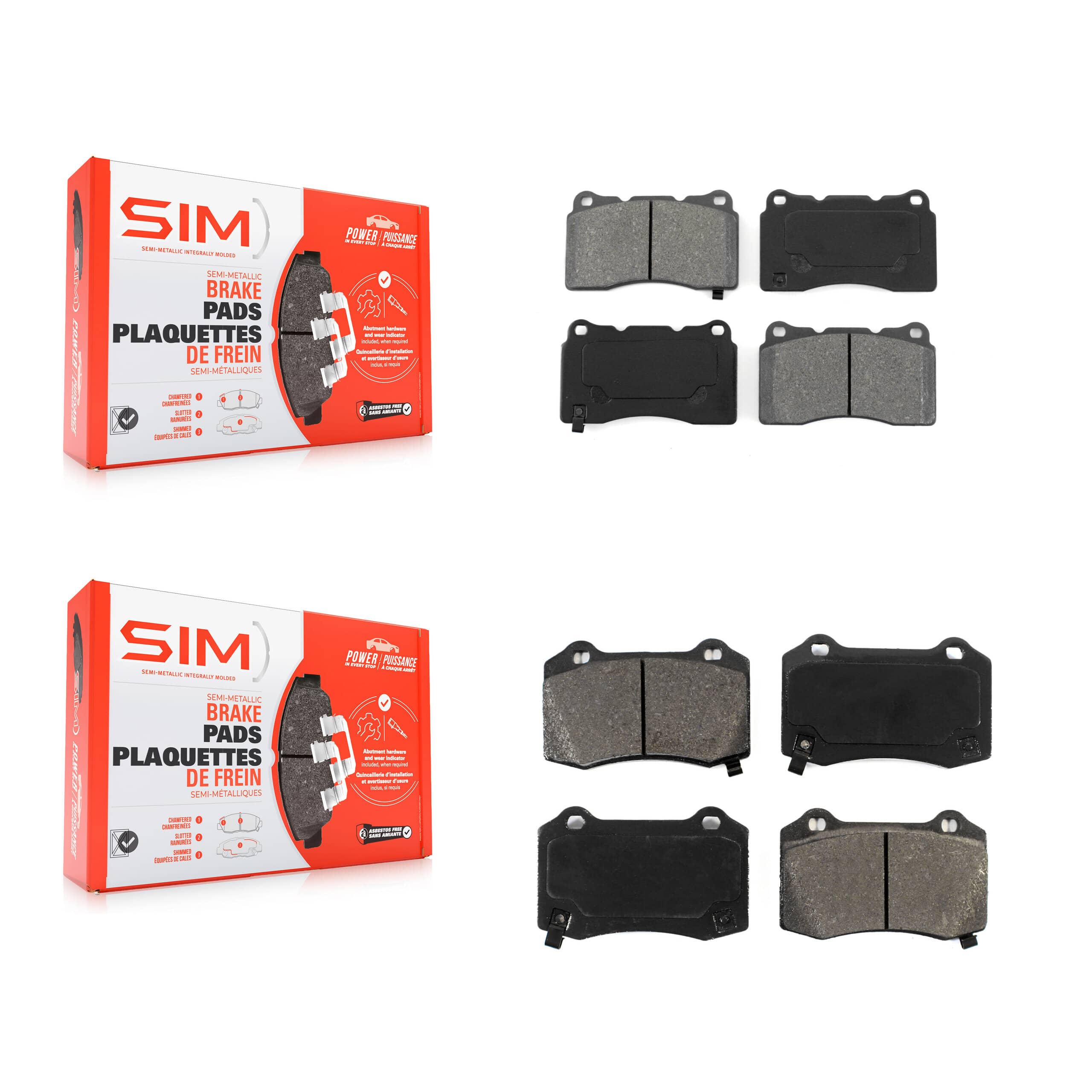 SIM - KSM-100002 - Front and Rear Disc Brake Pad Kits