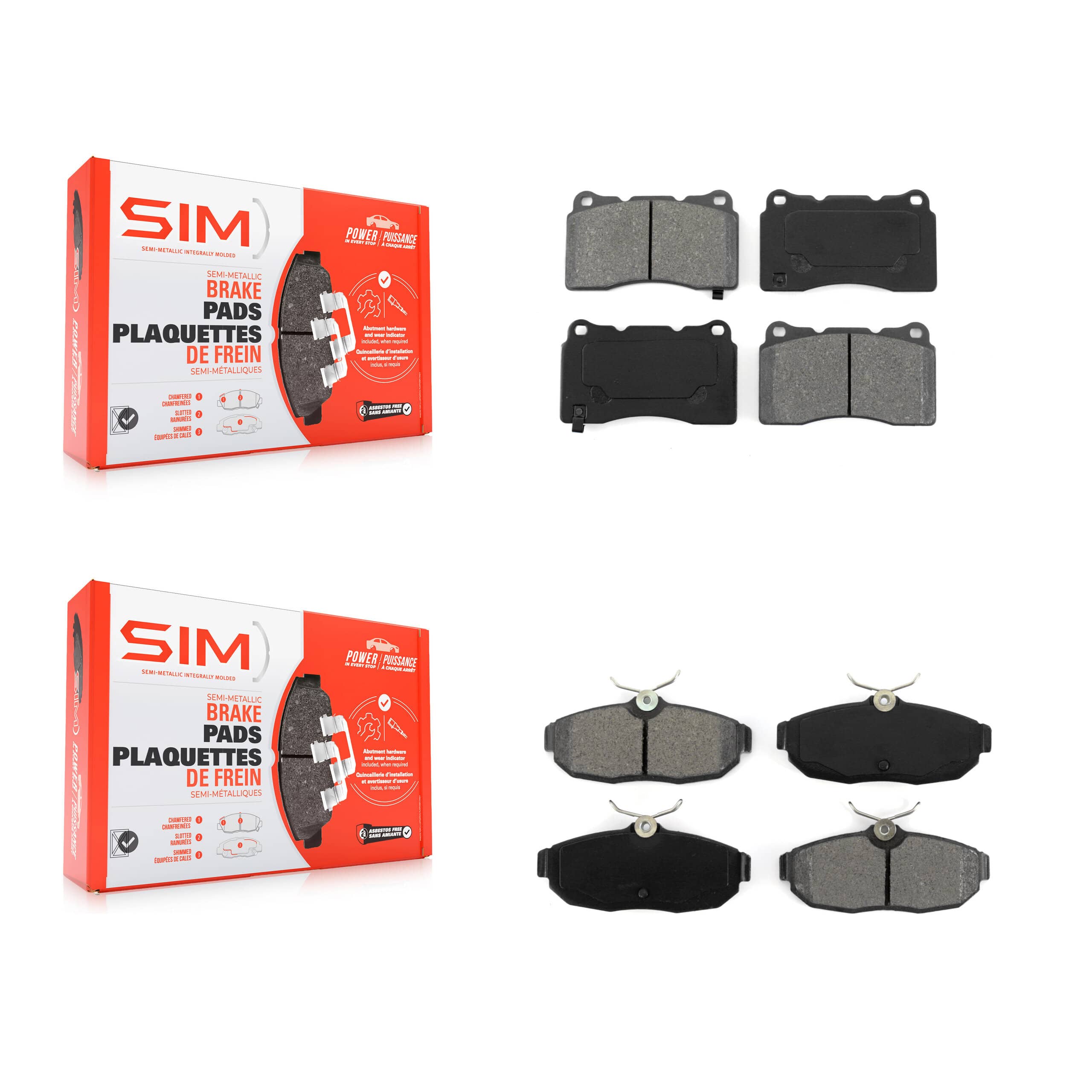 SIM - KSM-100003 - Front and Rear Disc Brake Pad Kits